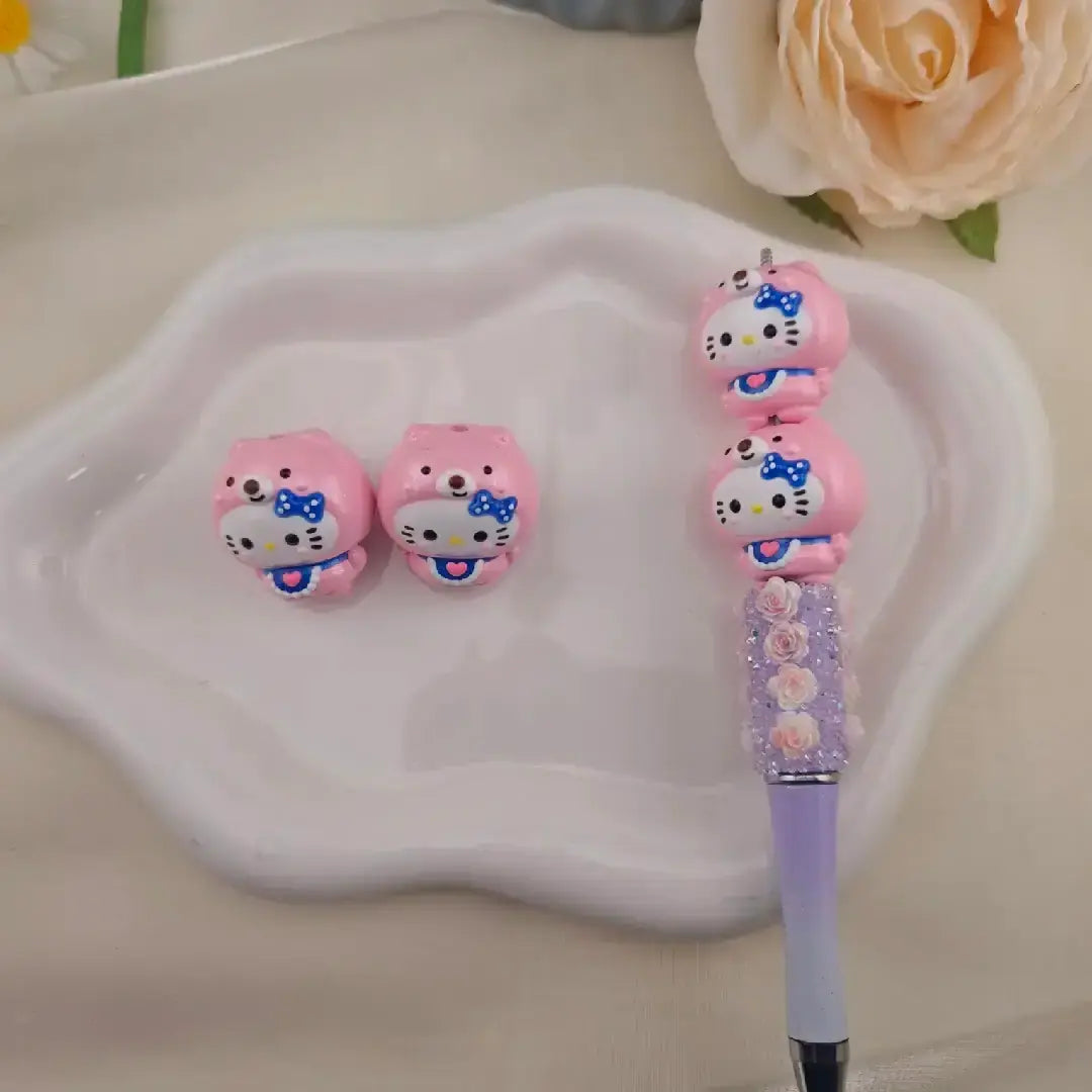 FS6916-26*27MM Kitty Heavy Oil Hand-painted Beads For Beadable Pens Zoe DIY Wholesale