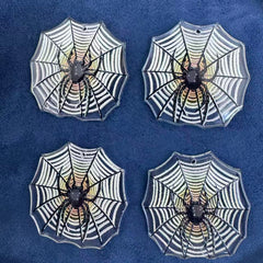 Spider Web Acrylic Halloween Pendant For Making Keychain
