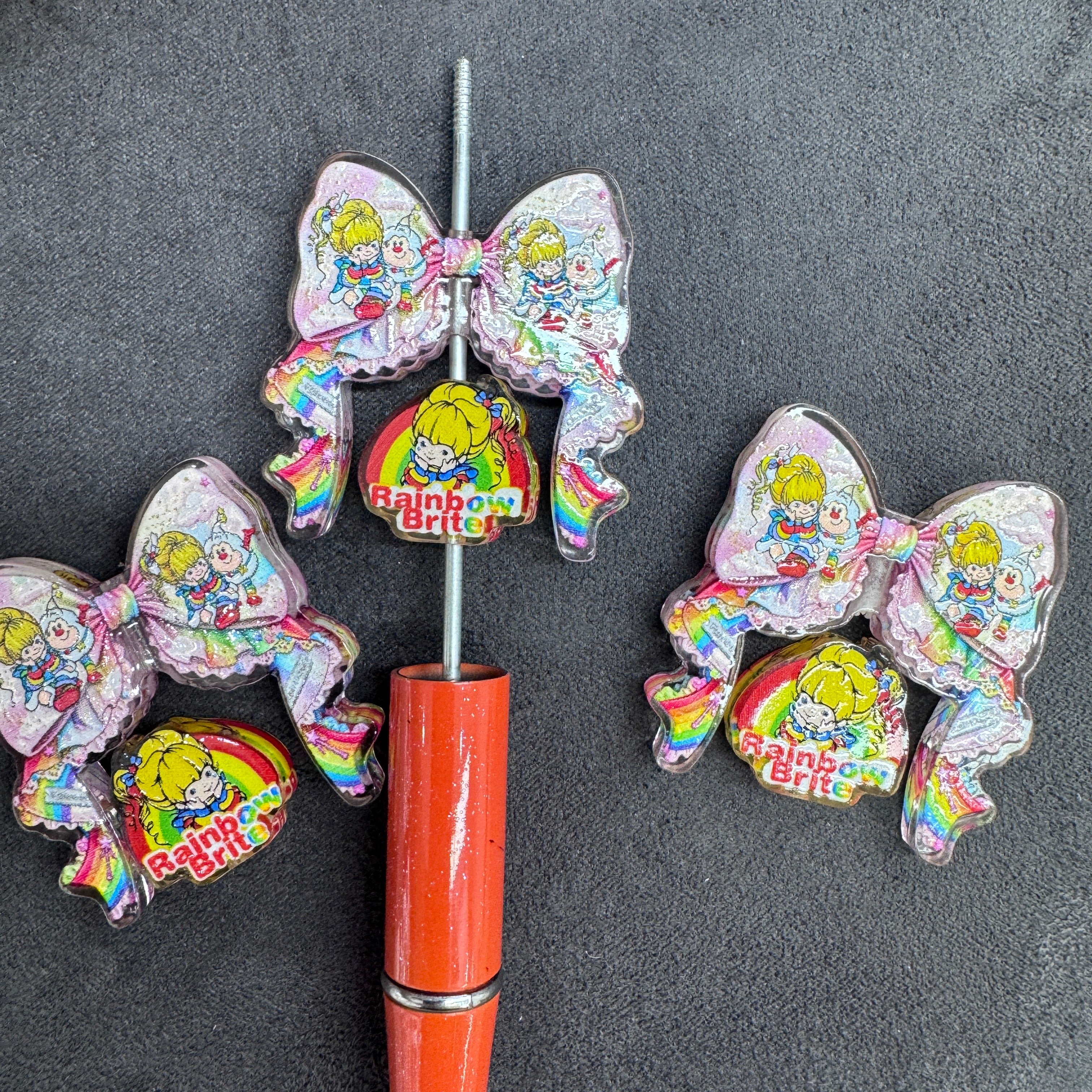 Rainbow Brite Acrylic Bow Beads
