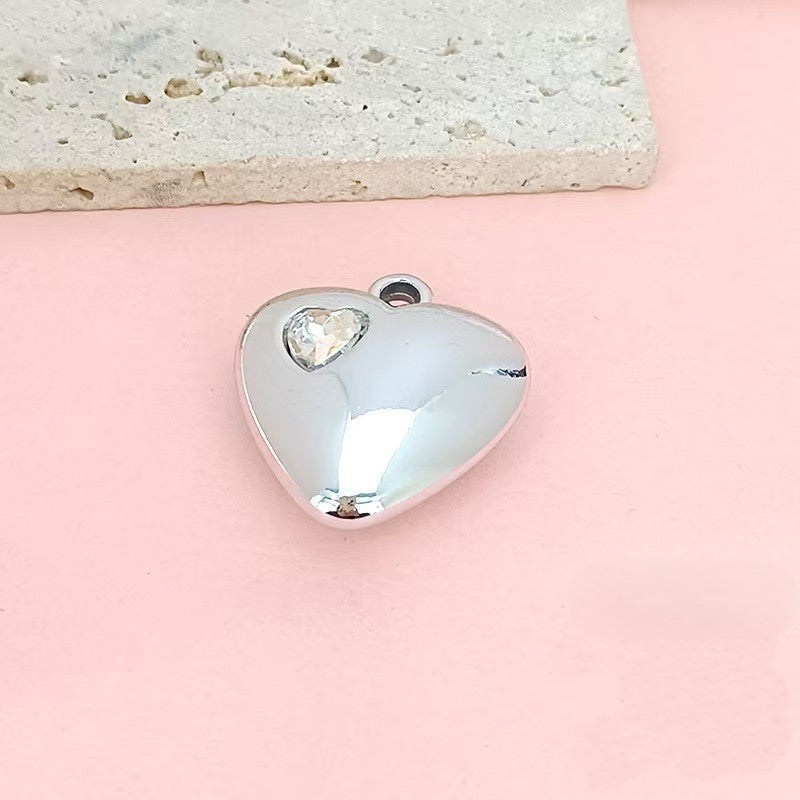 FS5165- Heart-Shaped Diamond-Encrusted Pendant