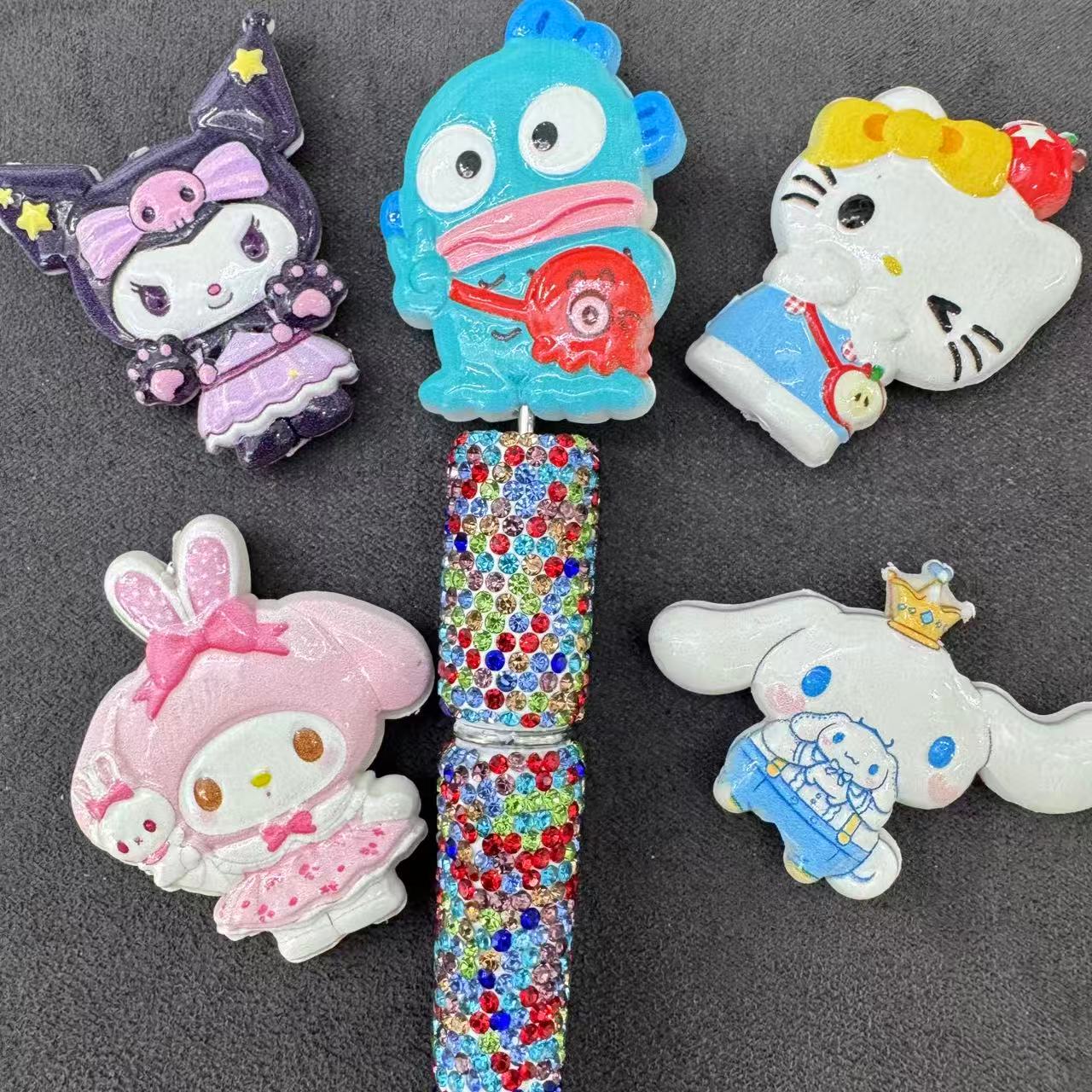 Glossy Epoxy Acrylic Cute Cartoon Character Shaped Focal Beads for  Pen Toppers