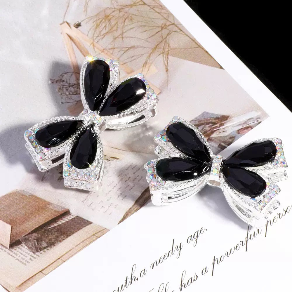 FS4850-About 27×34cm Crystal Glass Rhinestone Bow Metal Beads