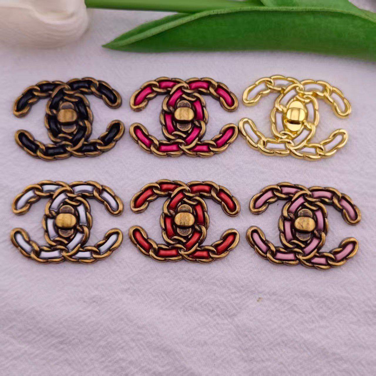 FS4151- 36×27mm Cc Chain Alloy Metal Patch Zoe's DIY Shop