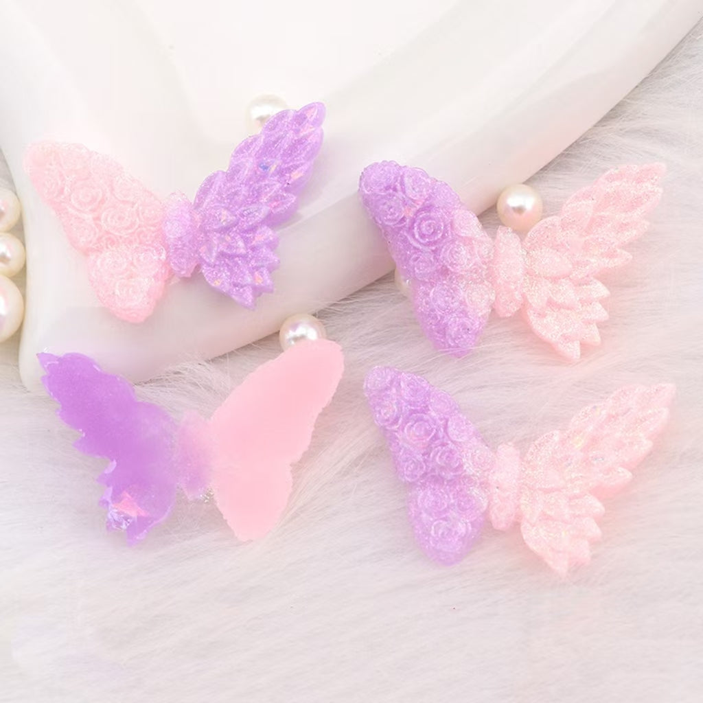 FS3345- 38*24mm Two - Color Glowing Butterfly Charms Double - Color Glowing Butterflies