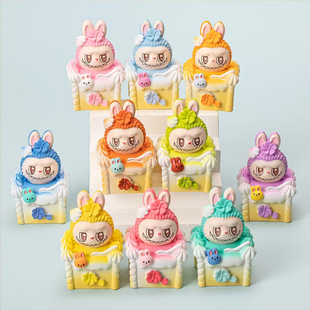 FS3839- 10 PCS/Set Labubu Square Cake