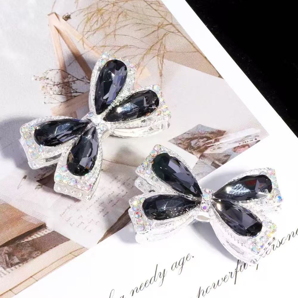 FS4850-About 27×34cm Crystal Glass Rhinestone Bow Metal Beads