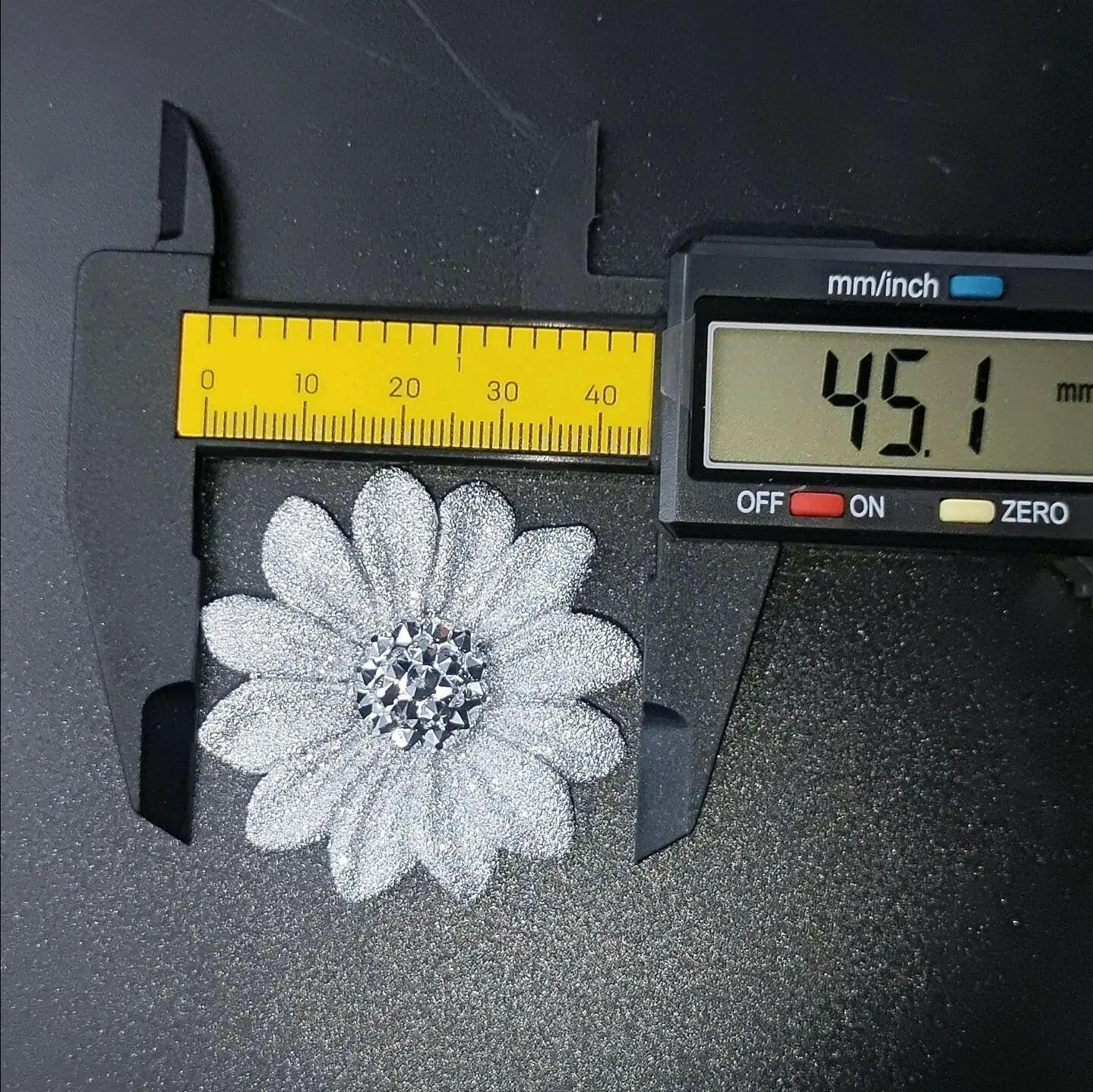 FS0313-45MM Black Silver Chrysanthemum Charms Accessories For Making Fancy Beads -Zoe DIY Wholesale