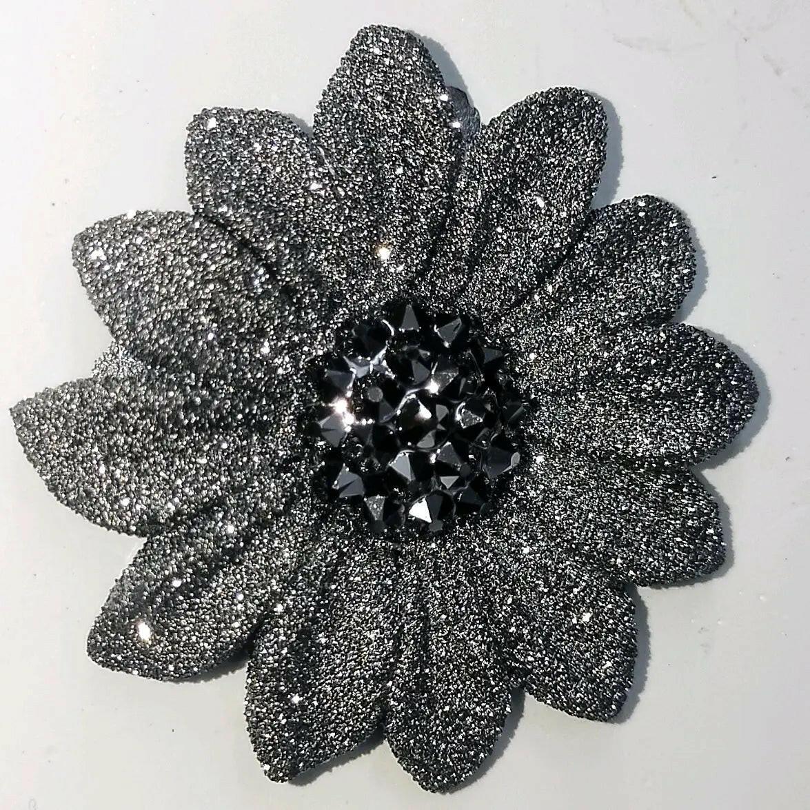 FS0313-45MM Black Silver Chrysanthemum Charms Accessories For Making Fancy Beads -Zoe DIY Wholesale