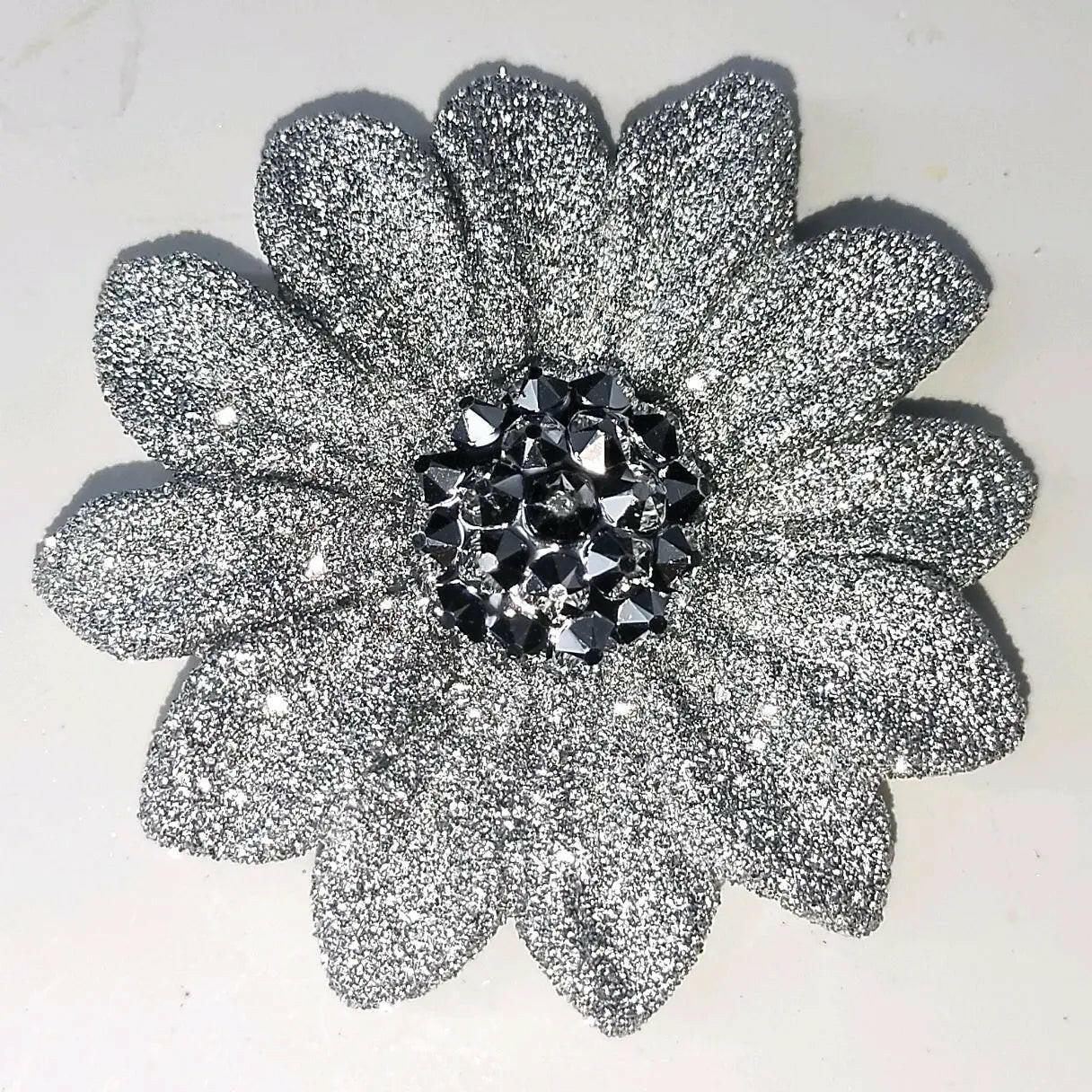 FS0313-45MM Black Silver Chrysanthemum Charms Accessories For Making Fancy Beads -Zoe DIY Wholesale