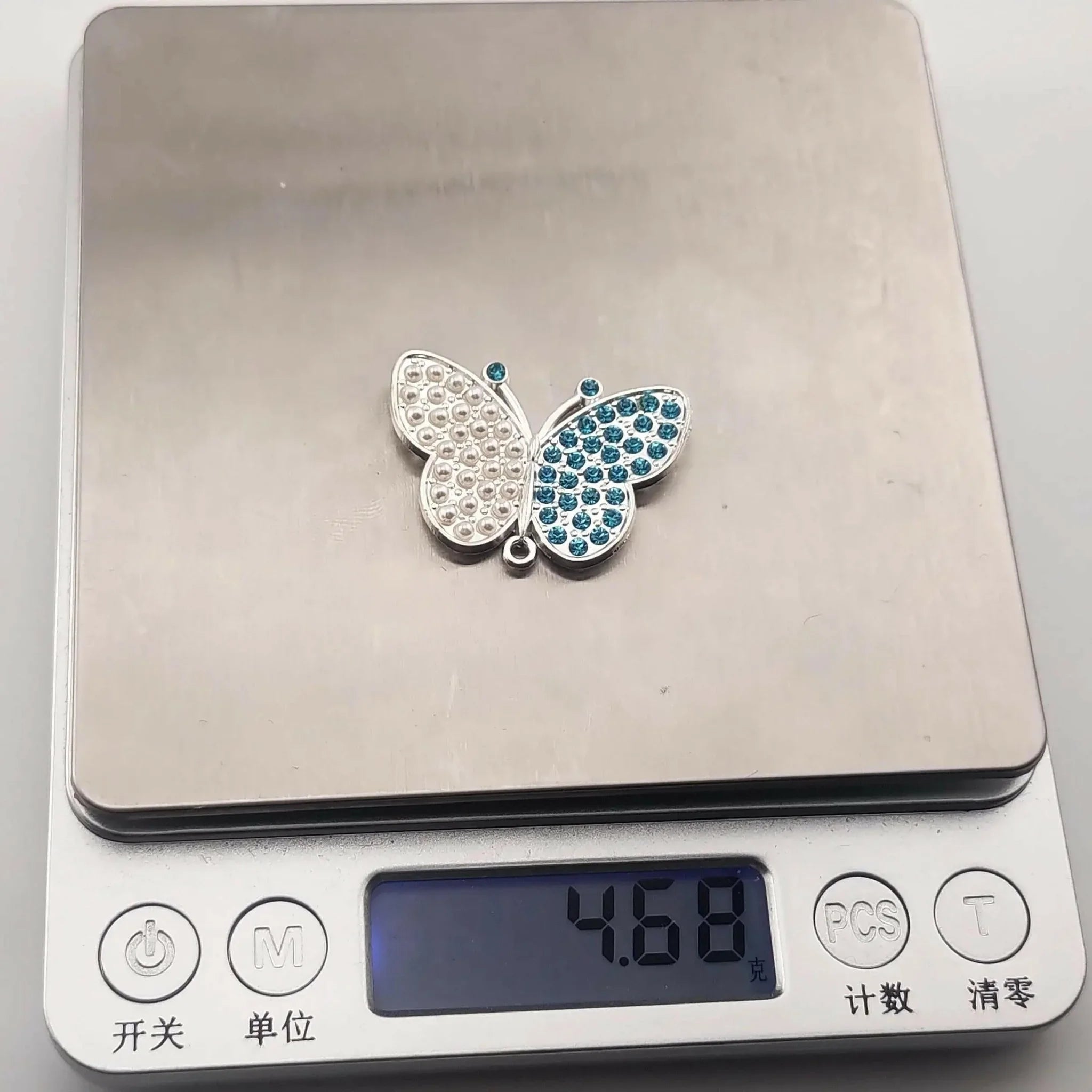 FS0317-33MM Butterfly With Diamonds and Pearls Fancy Charms Accessories For Making Fancy Beads -Zoe DIY Wholesale