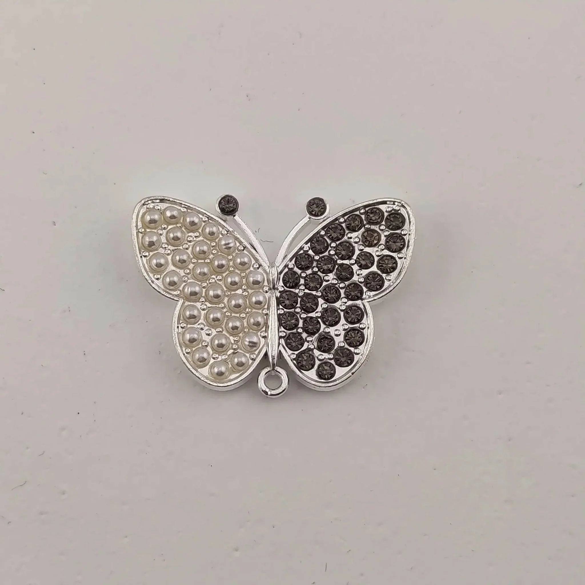 FS0317-33MM Butterfly With Diamonds and Pearls Fancy Charms Accessories For Making Fancy Beads -Zoe DIY Wholesale