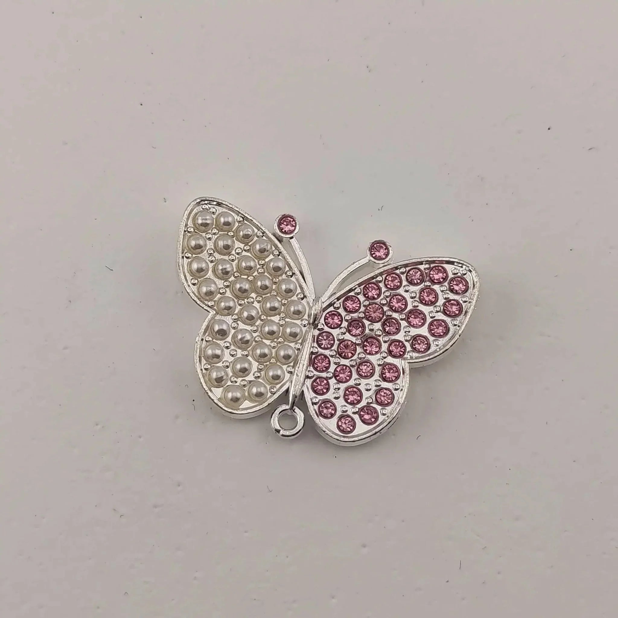 FS0317-33MM Butterfly With Diamonds and Pearls Fancy Charms Accessories For Making Fancy Beads -Zoe DIY Wholesale