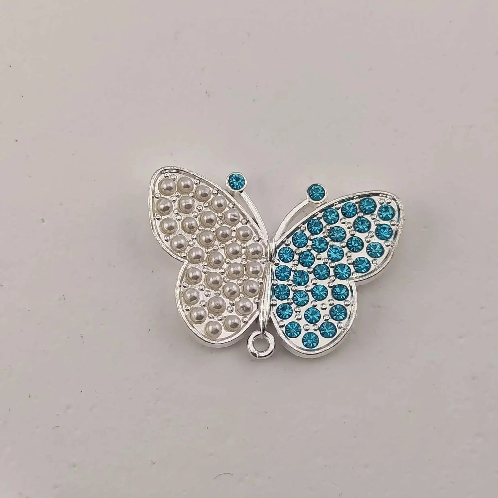 FS0317-33MM Butterfly With Diamonds and Pearls Fancy Charms Accessories For Making Fancy Beads -Zoe DIY Wholesale