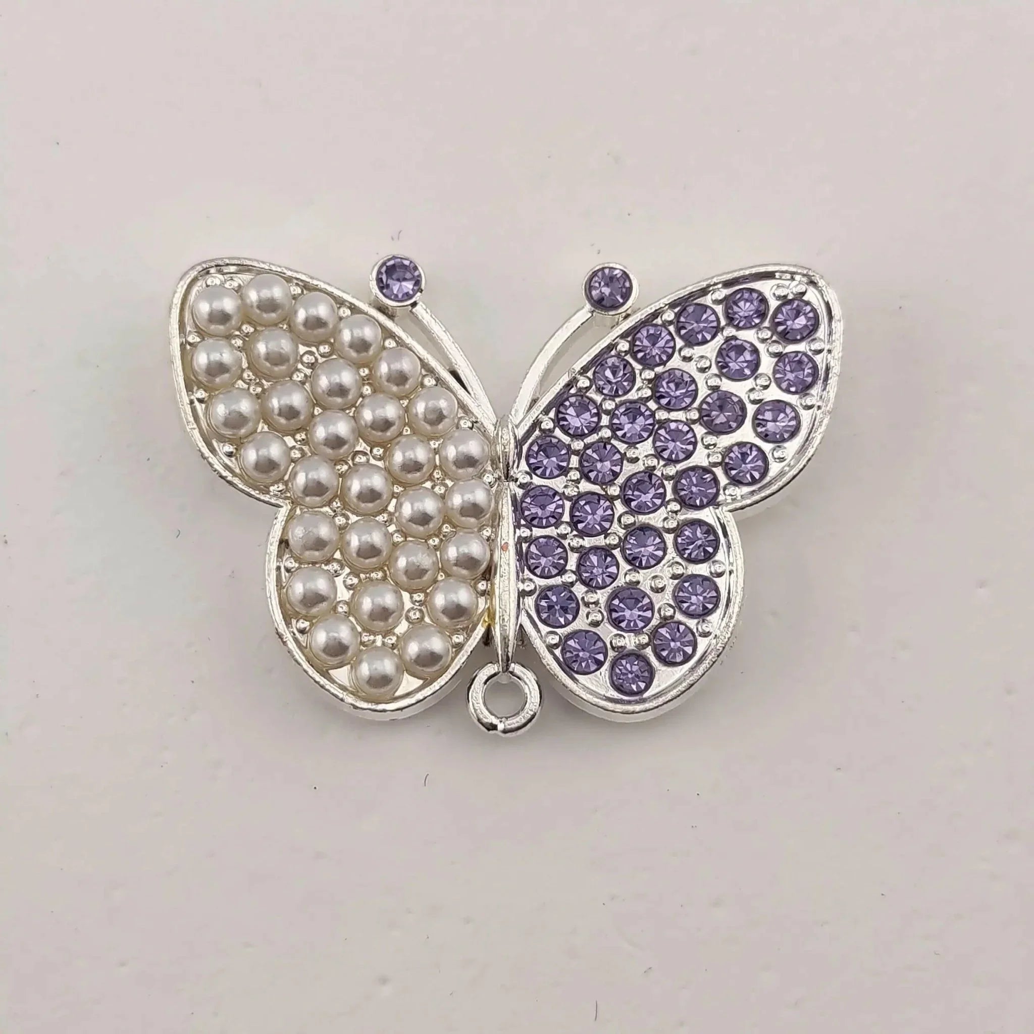 FS0317-33MM Butterfly With Diamonds and Pearls Fancy Charms Accessories For Making Fancy Beads -Zoe DIY Wholesale