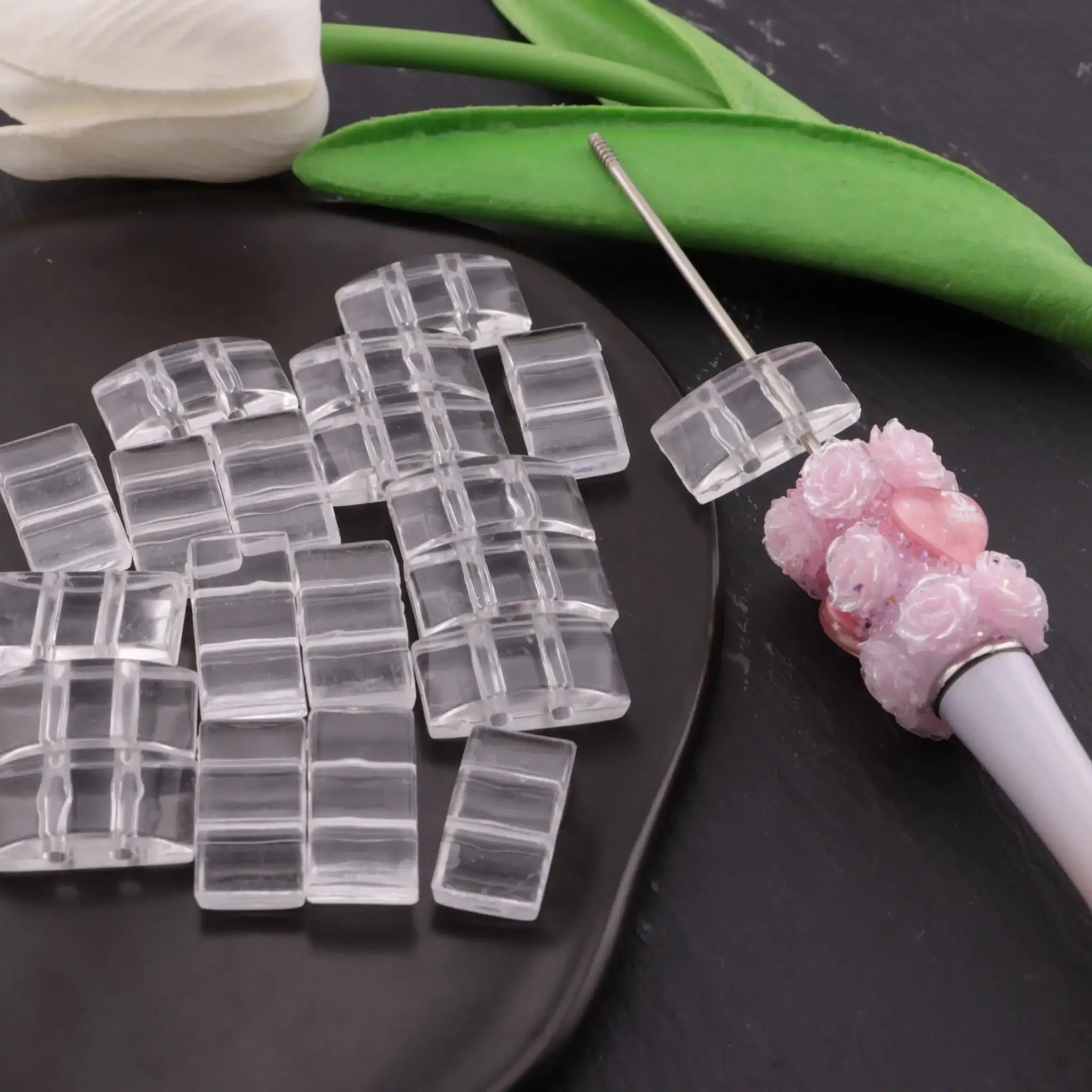 FS0397-11mm Double-Hole Semi-Circular Bottom Beads -Zoe DIY Wholesale