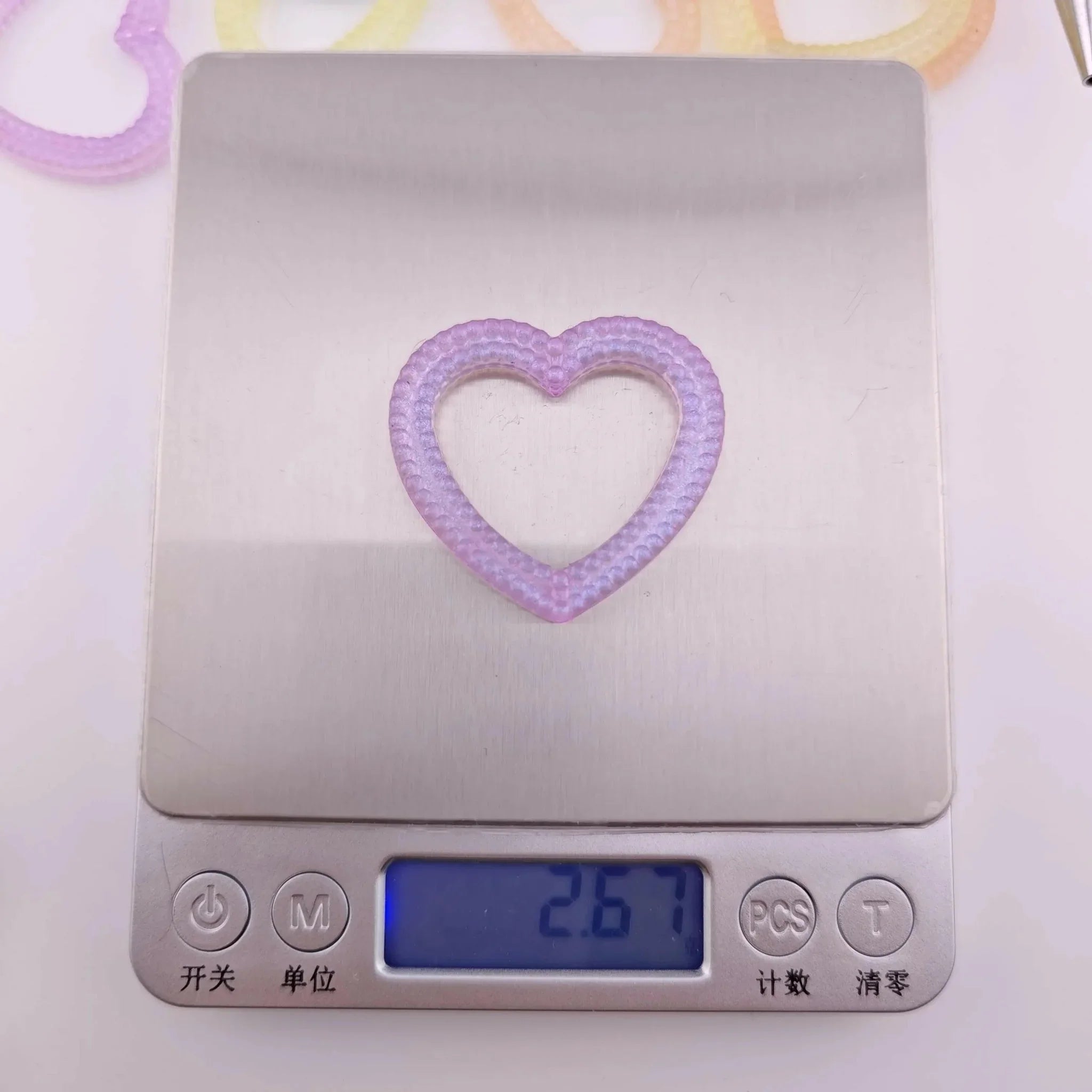 FS0469-38mm Mixed Color Glowing Heart Bead FrameFit For Beadable Pens -Zoe DIY Wholesale