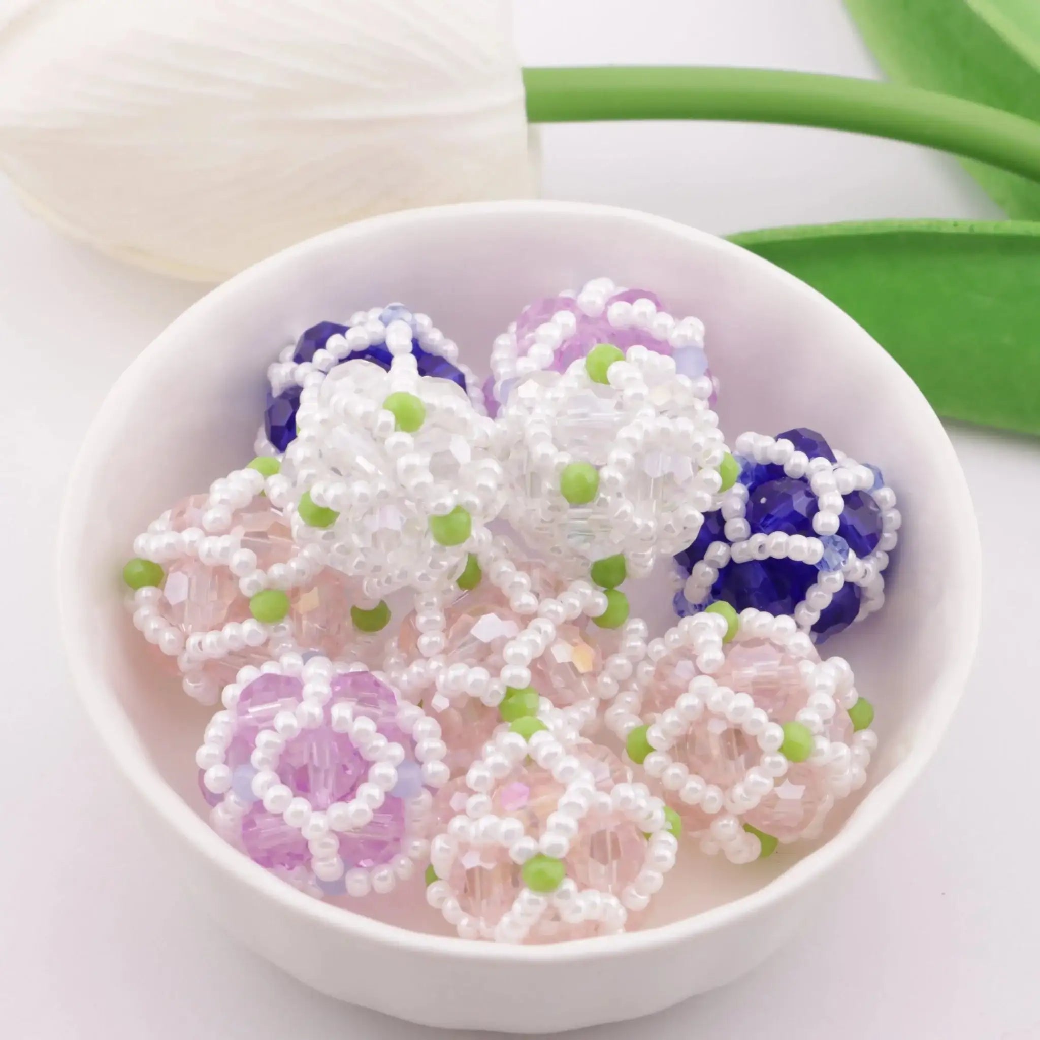 FS0581-18mm Random Mixed Handmade Glass Beads, Hand-Woven Glass Beads, Pearl Beads -Zoe DIY Wholesale