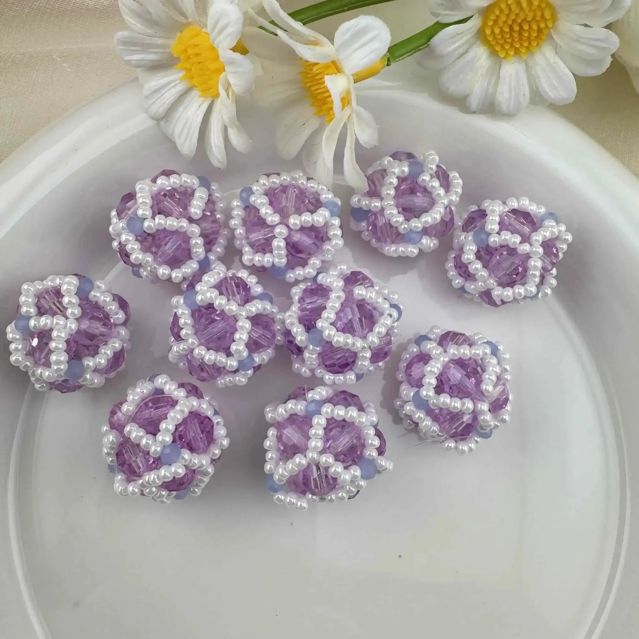 FS0581-18mm Random Mixed Handmade Glass Beads, Hand-Woven Glass Beads, Pearl Beads -Zoe DIY Wholesale