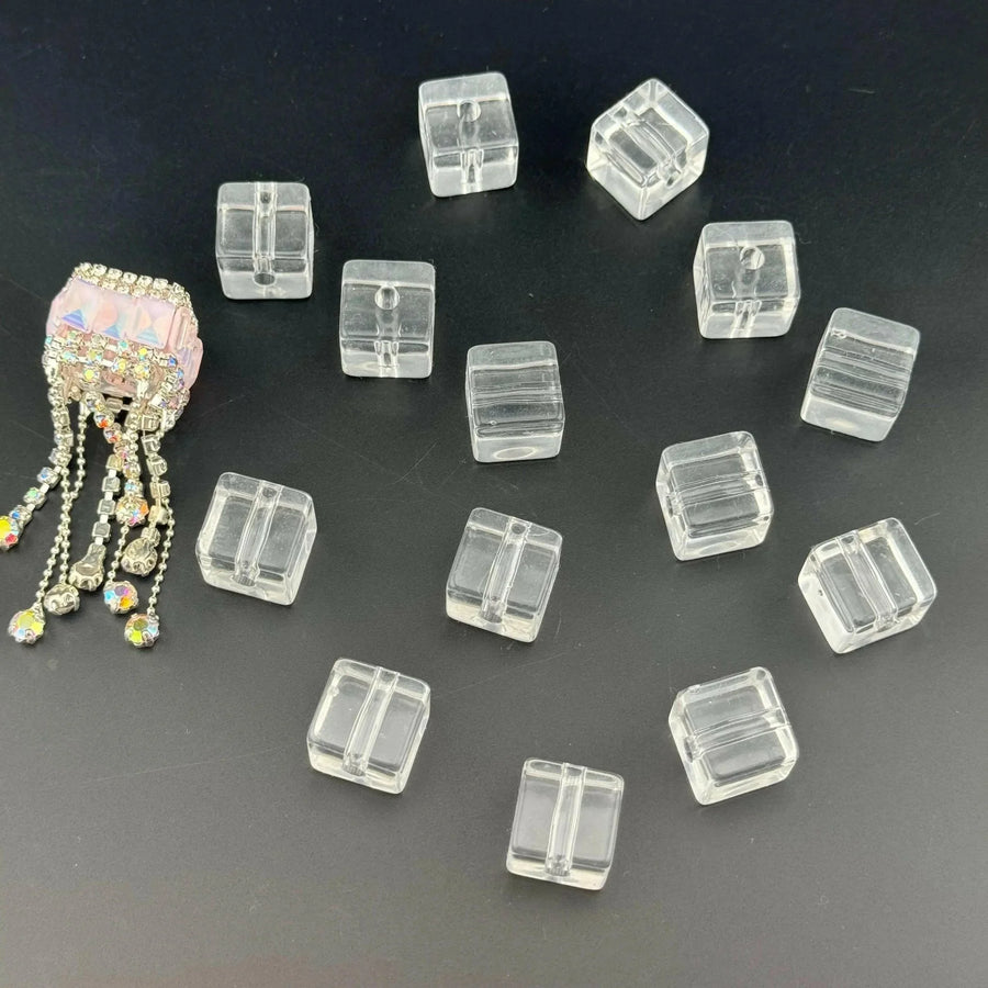 FS0605-16MM Clear Square Cubes Based Beads Fit For Beadable Pens -Zoe DIY Wholesale
