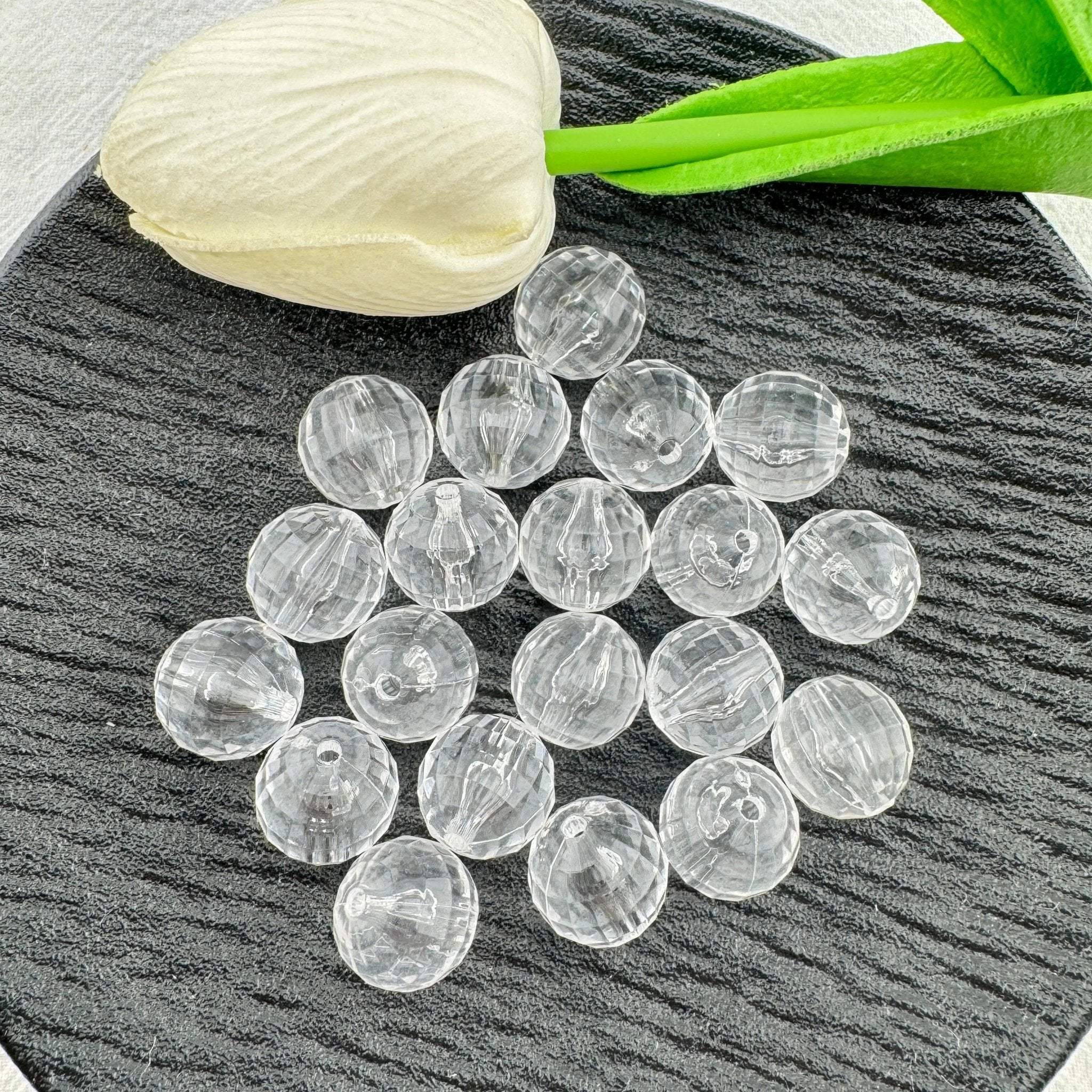 FS0829-16MM Disco Clear Disco Based Beads Fit For Beadable Pens -Zoe DIY Wholesale