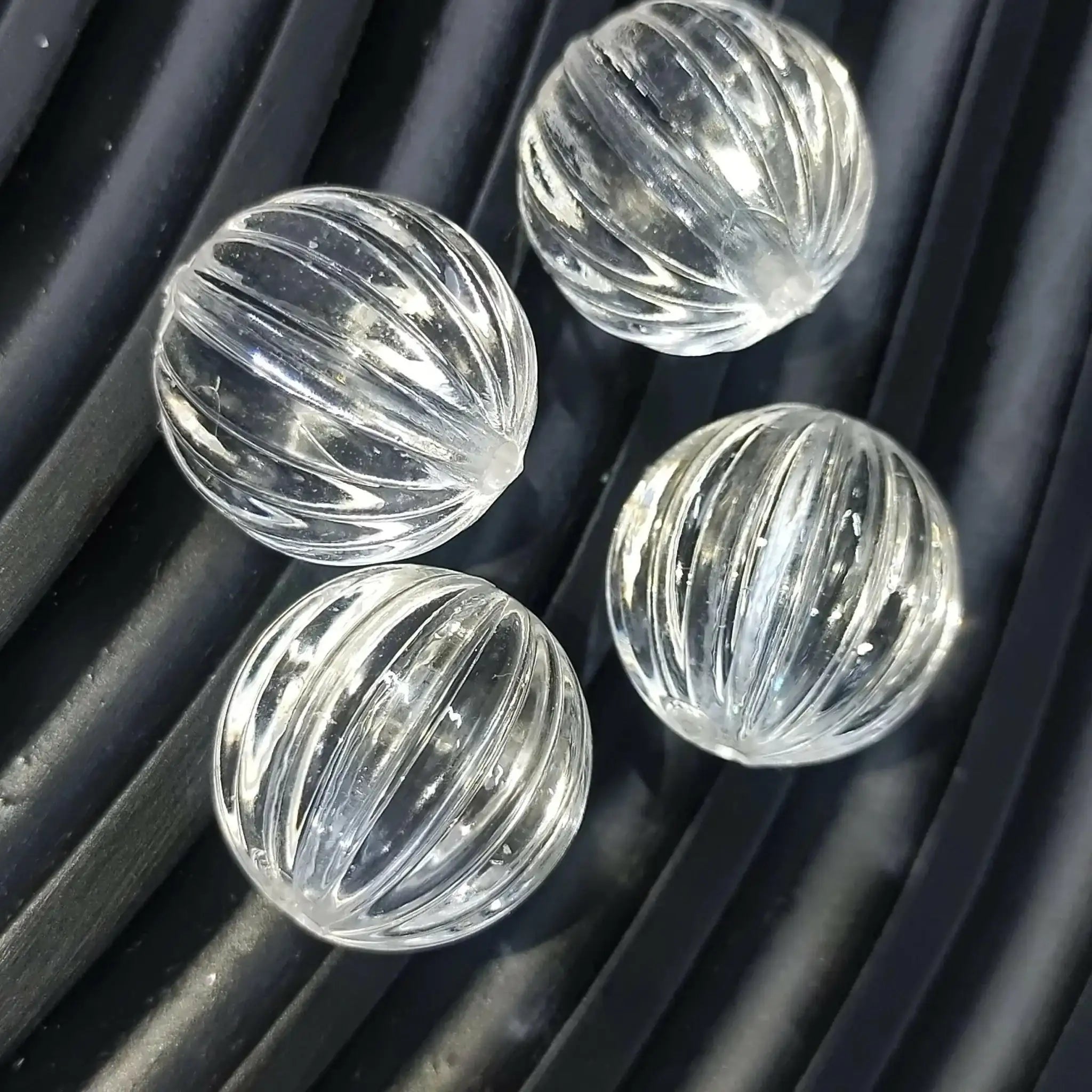 FS0832-17MM Pumpkin Clear Round Based Beads -Zoe DIY Wholesale