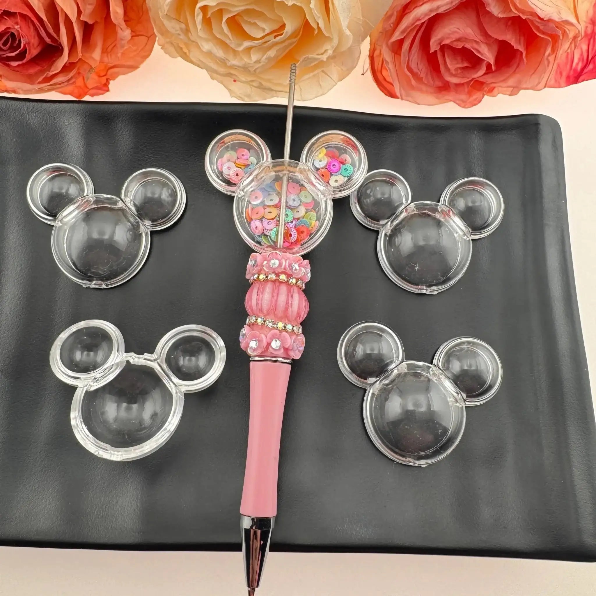 FS0875-Mickey Head Clear Shaker Box For Making Fancy Bead -Zoe DIY Wholesale