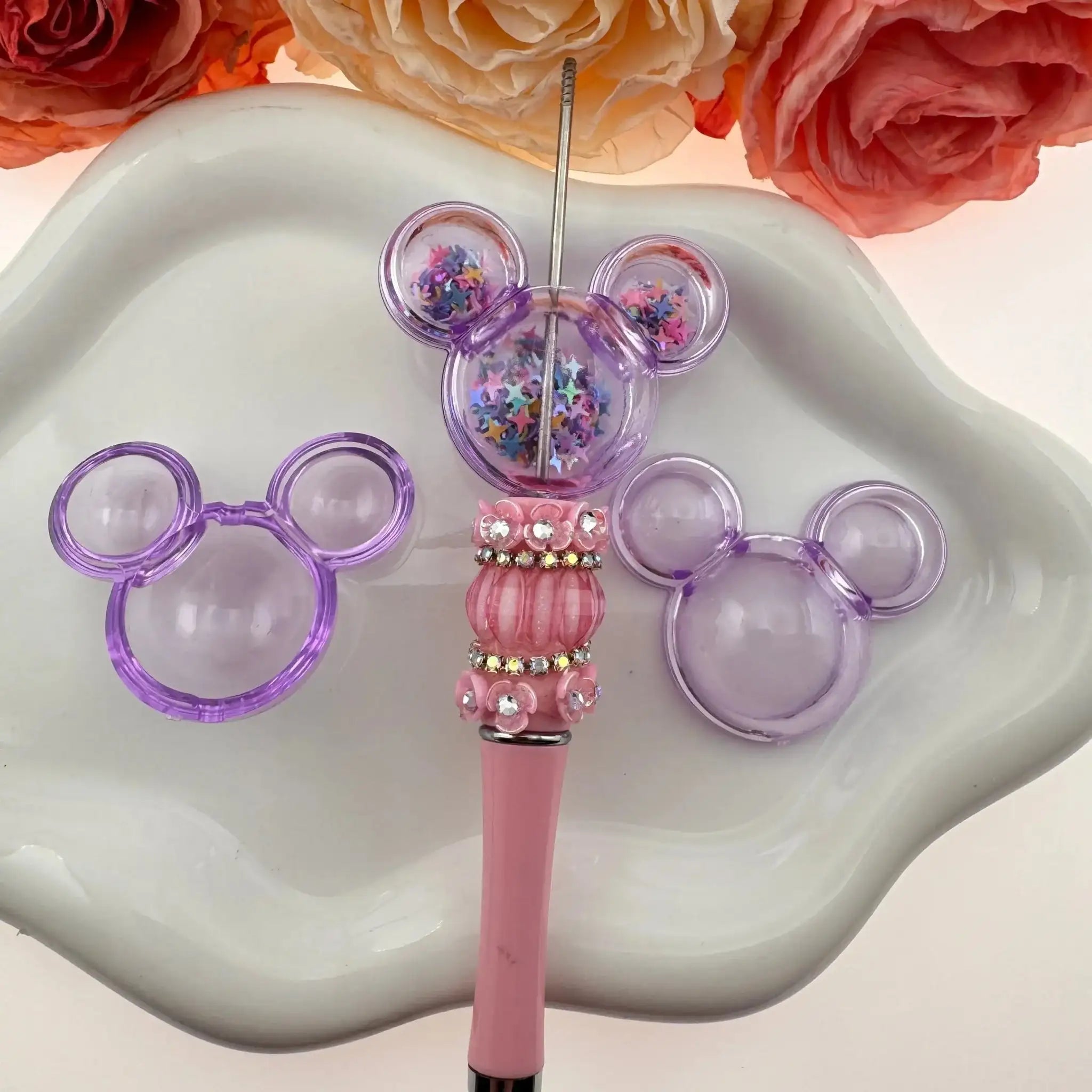 FS0875-Mickey Head Clear Shaker Box For Making Fancy Bead -Zoe DIY Wholesale