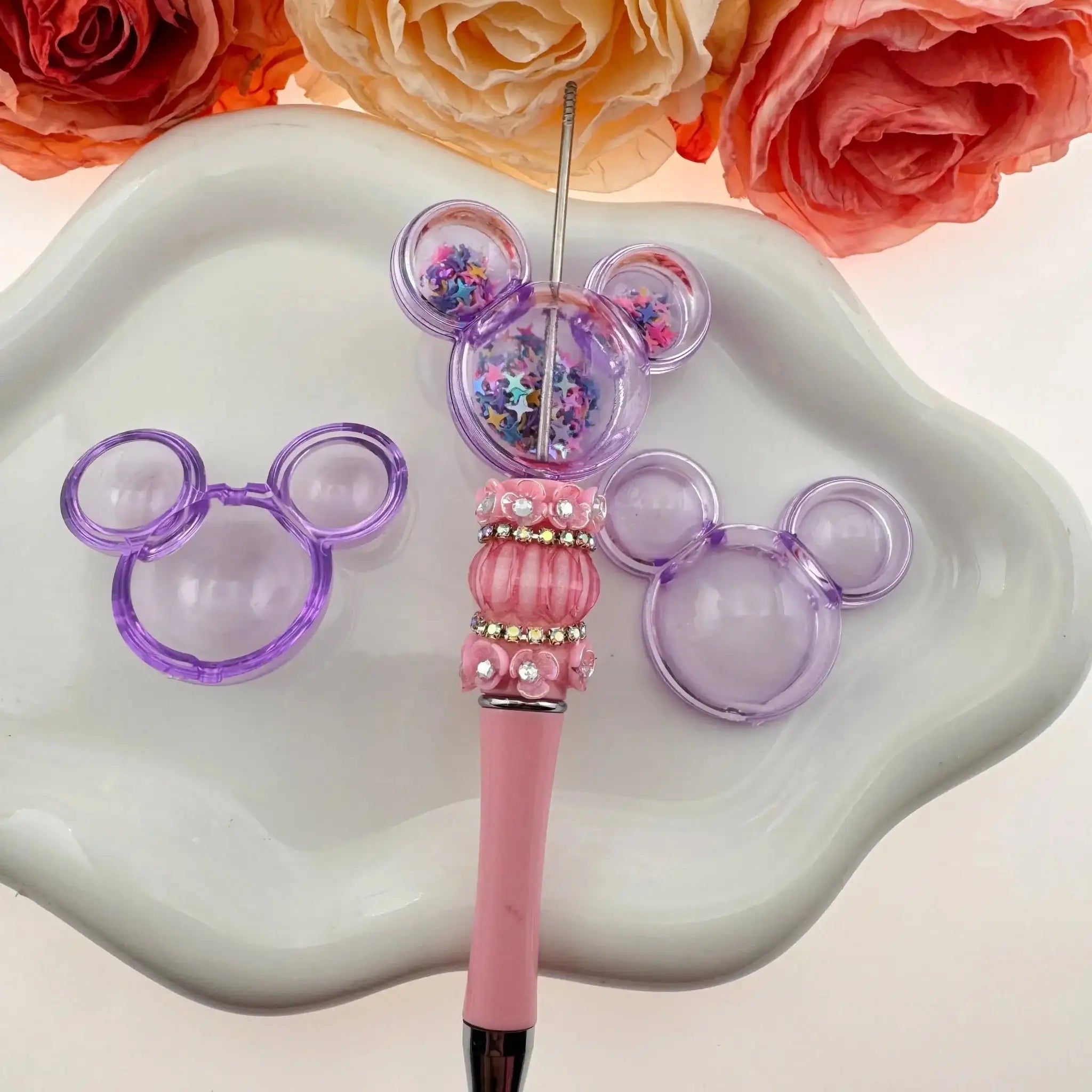 FS0875-Mickey Head Clear Shaker Box For Making Fancy Bead -Zoe DIY Wholesale