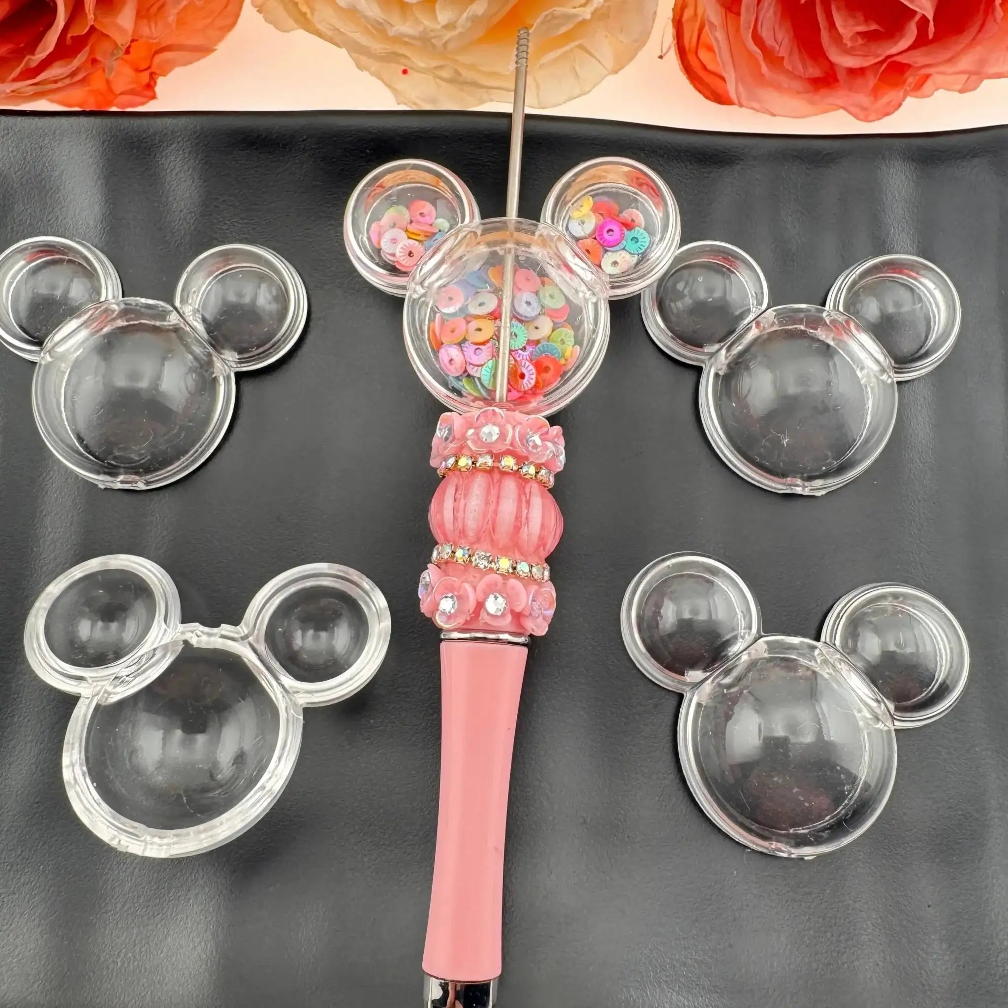 FS0875-Mickey Head Clear Shaker Box For Making Fancy Bead -Zoe DIY Wholesale