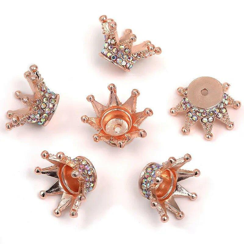 FS0908-25MM Mixed Color Stereoscopic Diamond Crown Alloy Spacer -Zoe DIY Wholesale