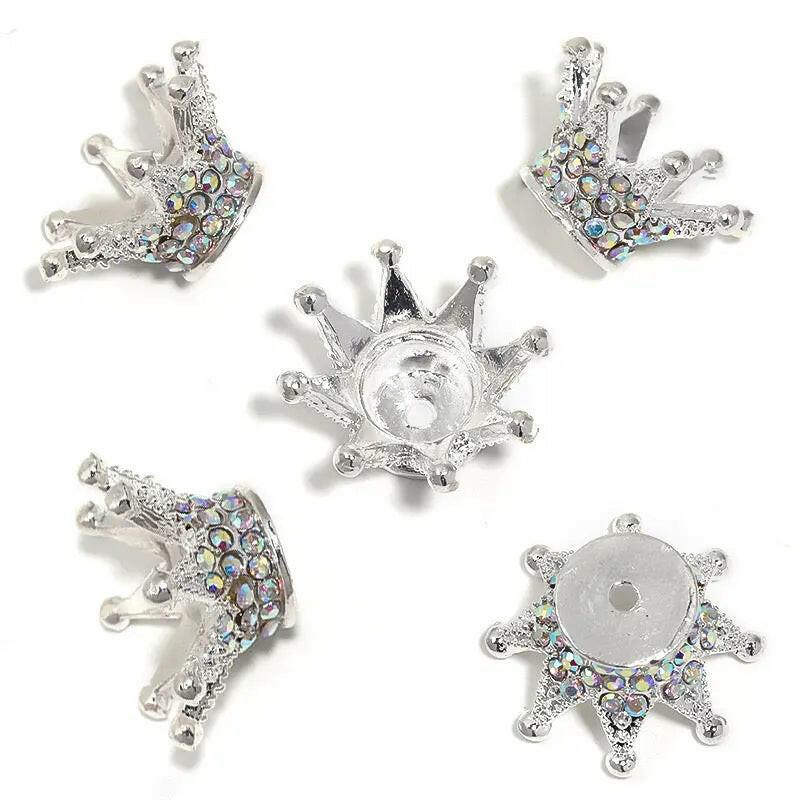 FS0908-25MM Mixed Color Stereoscopic Diamond Crown Alloy Spacer -Zoe DIY Wholesale