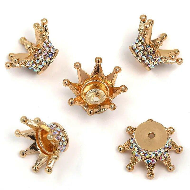 FS0908-25MM Mixed Color Stereoscopic Diamond Crown Alloy Spacer -Zoe DIY Wholesale