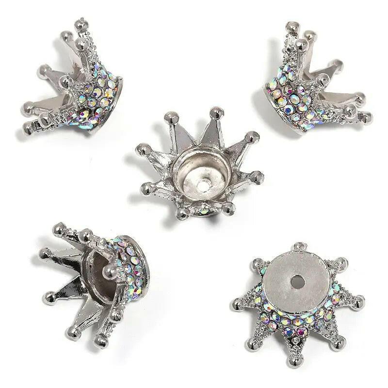 FS0908-25MM Mixed Color Stereoscopic Diamond Crown Alloy Spacer -Zoe DIY Wholesale
