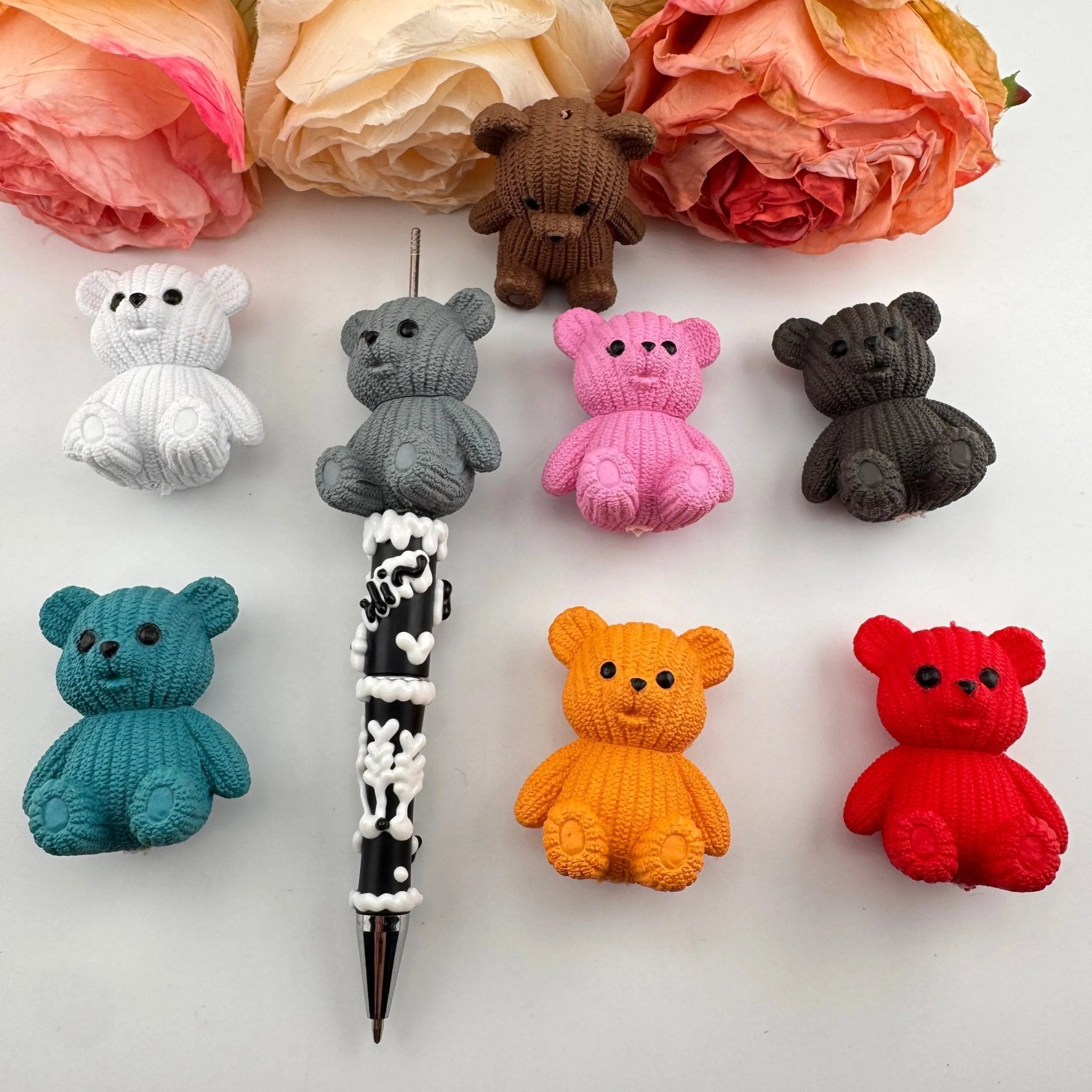 FS10008-About 35×45mm Bear Resin Beads Fit Pens -Zoe DIY Wholesale