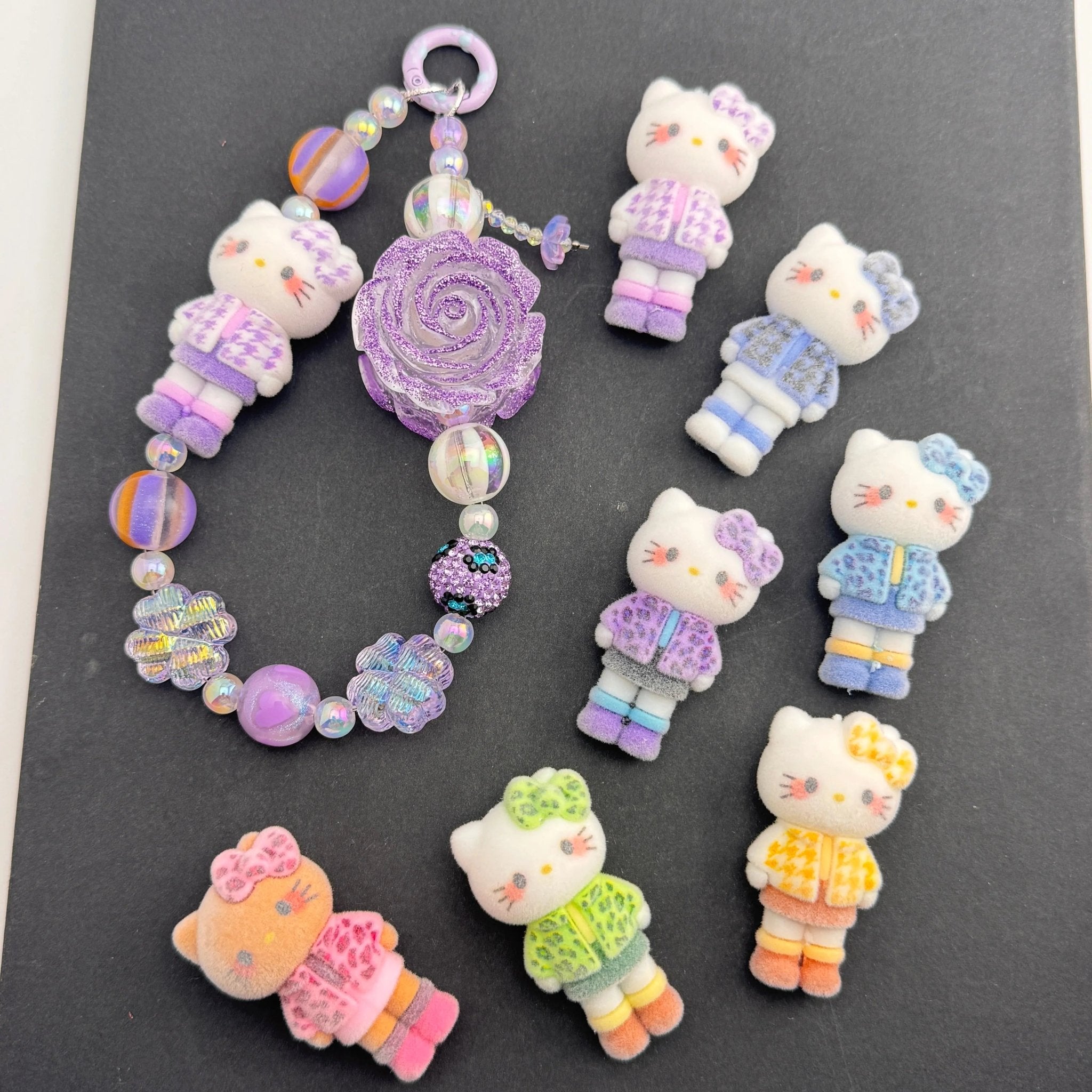 FS10010-HK Flocked Resin Beads -Zoe DIY Wholesale