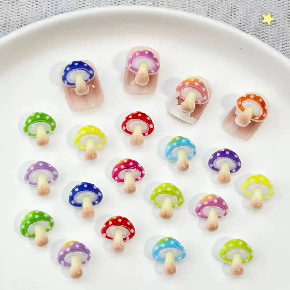 FS10011-About 11mm Mushroom Resin Nail Charms For DIY Project Making -Zoe DIY Wholesale