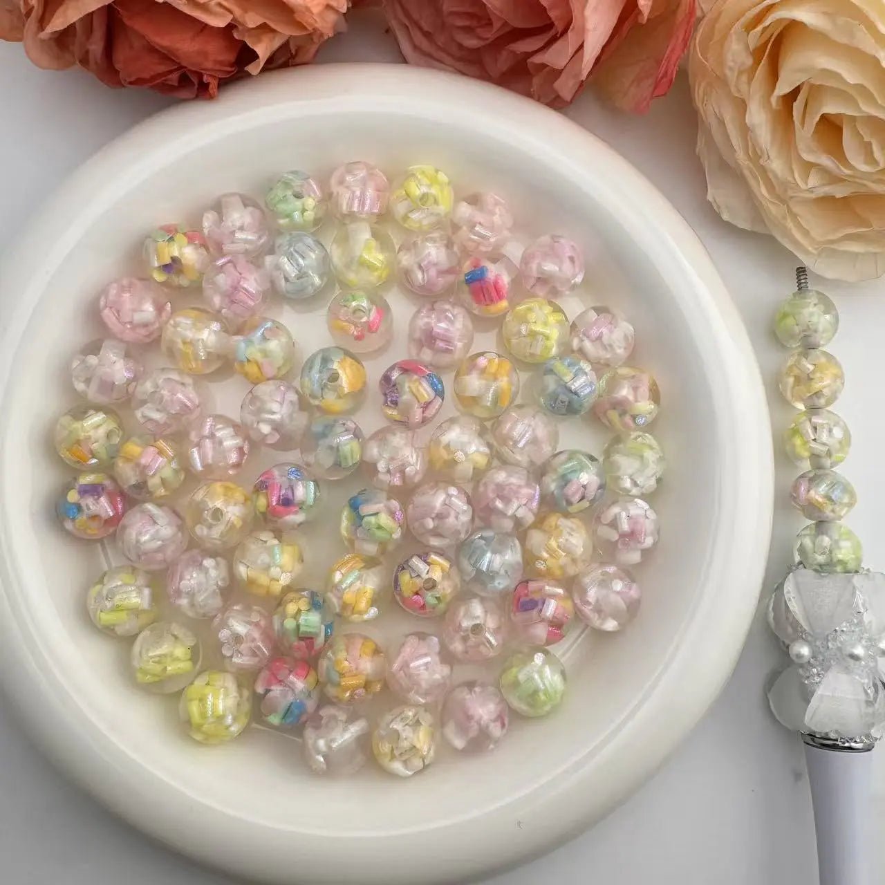 FS10022-12mm Mixed Color Resin Beads For Beadable Pens Keychain Jewelry Making -Zoe DIY Wholesale