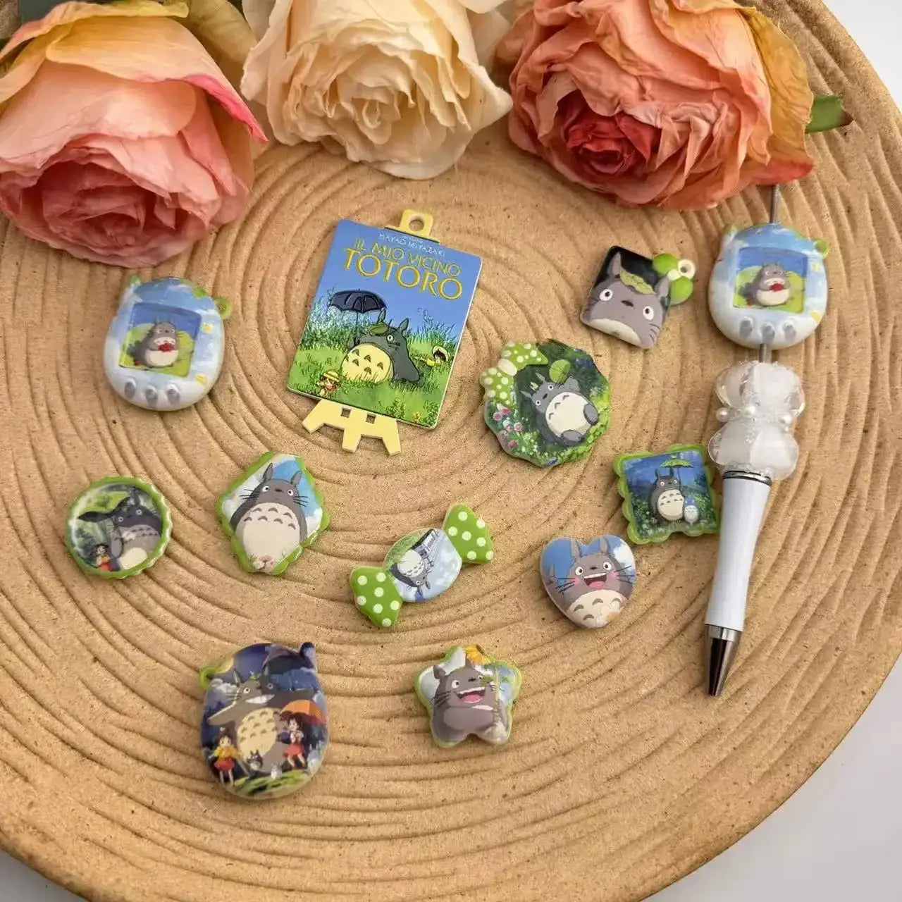 FS10024-Random Mixed Totoro Acrylic Beads For Making Keychain -Zoe DIY Wholesale