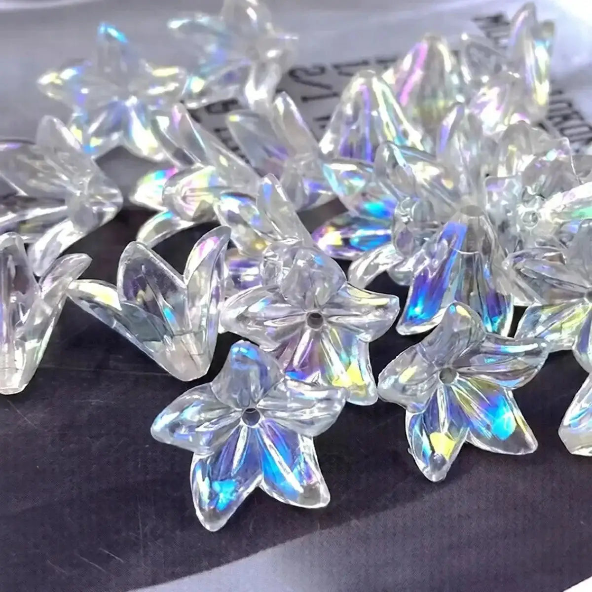 FS10026-12.5×16.5mm Lily Flower Acrylic Beads For Making Car Hanger -Zoe DIY Wholesale