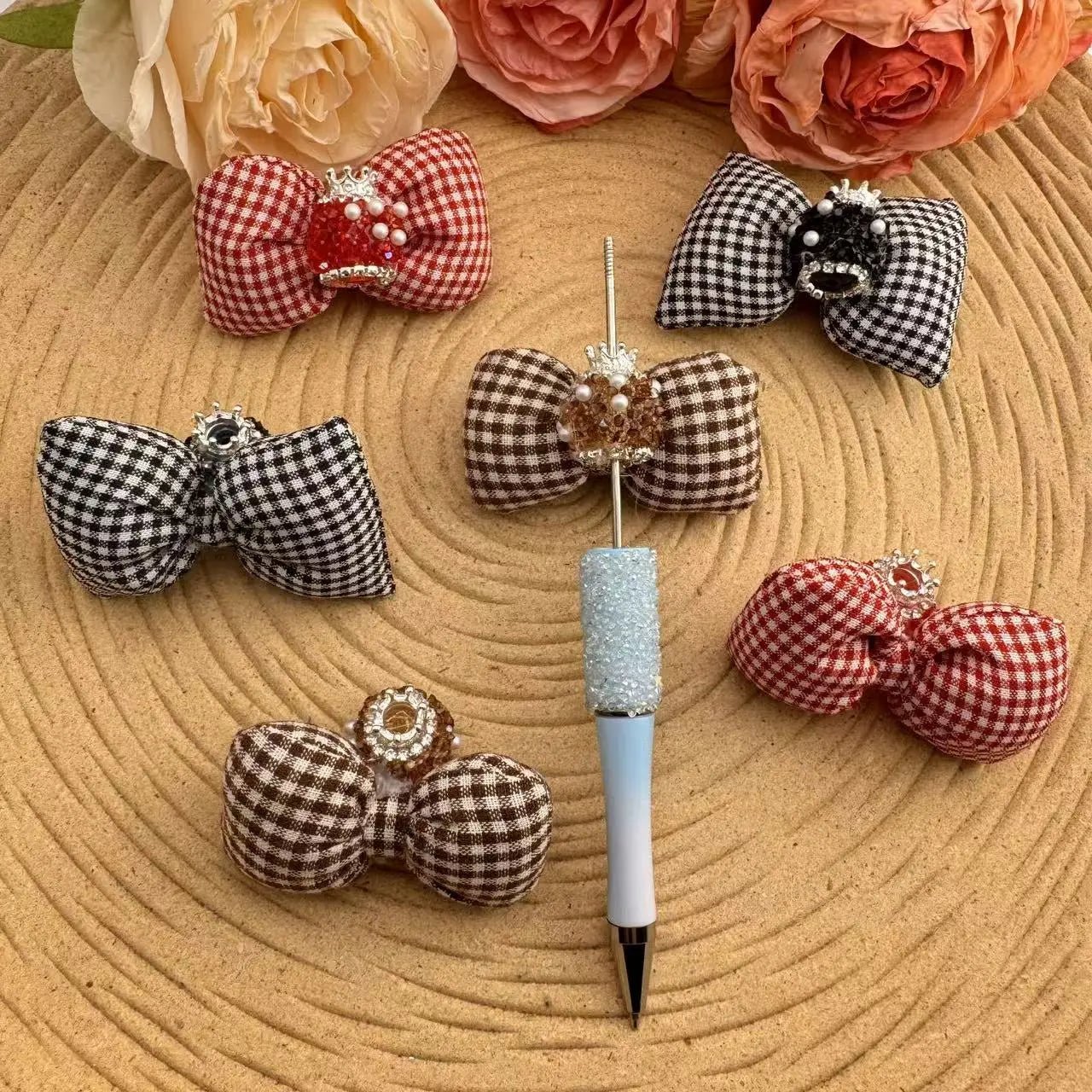 FS10032-16mm Sugar Beads With Bow -Zoe DIY Wholesale