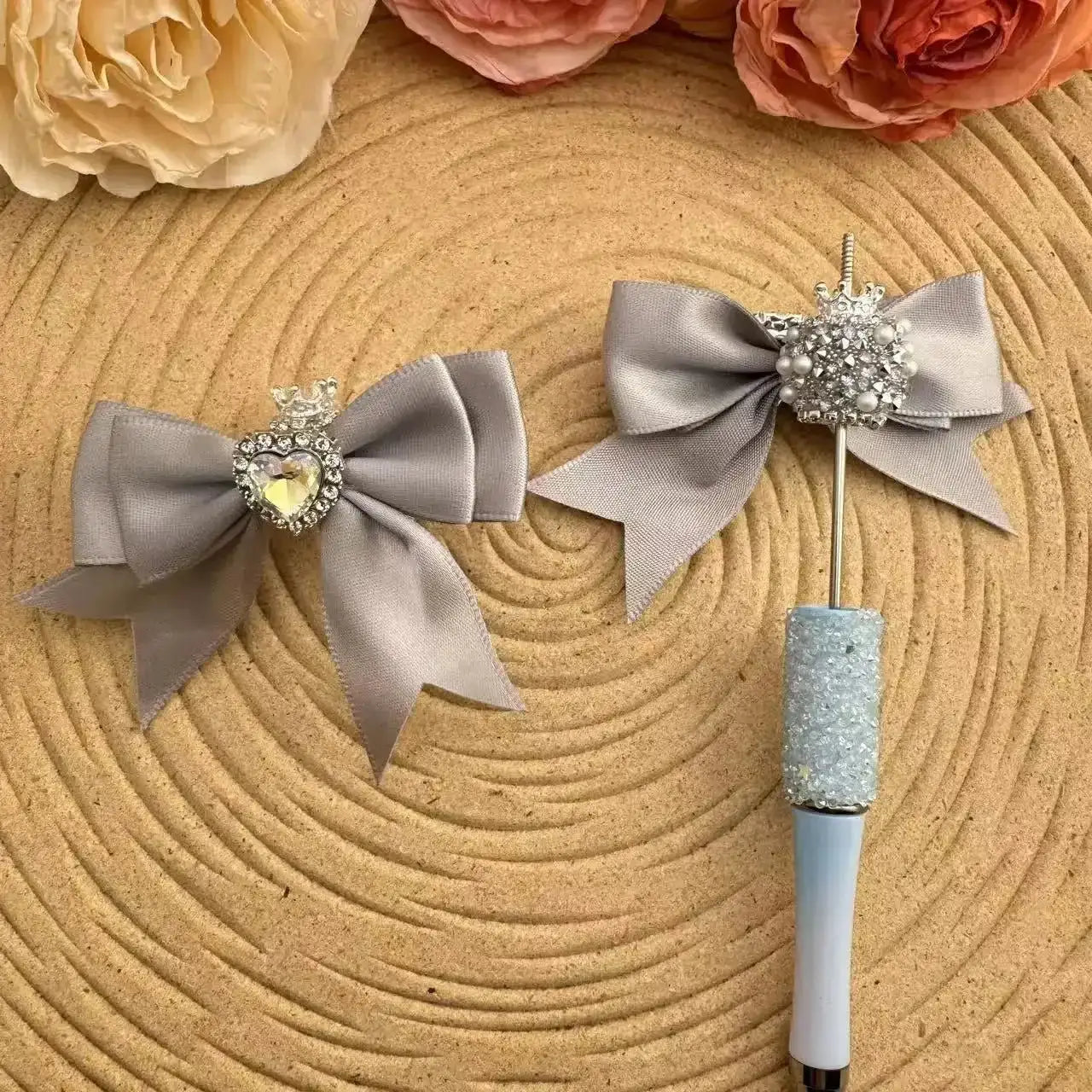 FS10035-16mm Sugar Beads With Bow -Zoe DIY Wholesale