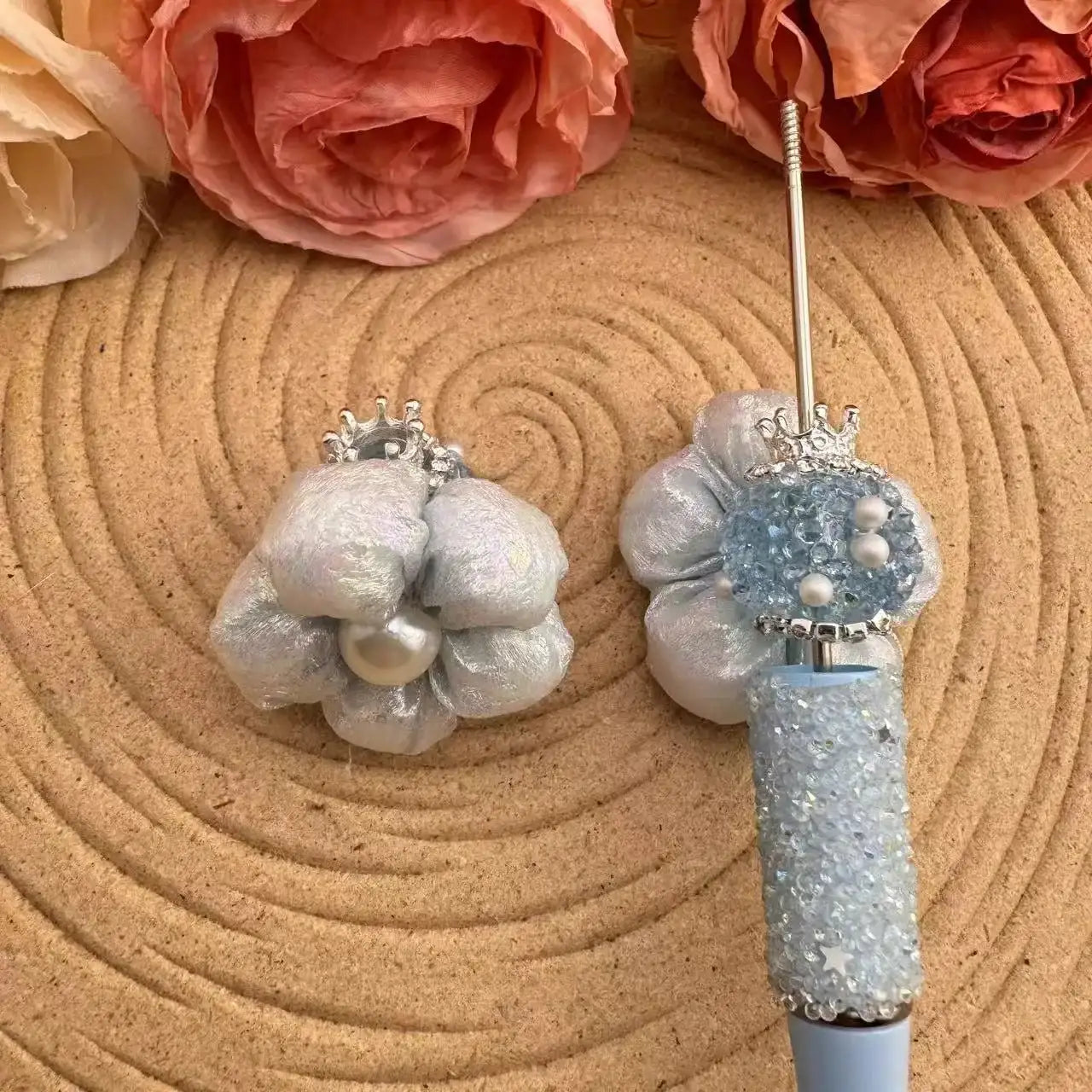 FS10036-16mm Sugar Beads With Flower -Zoe DIY Wholesale