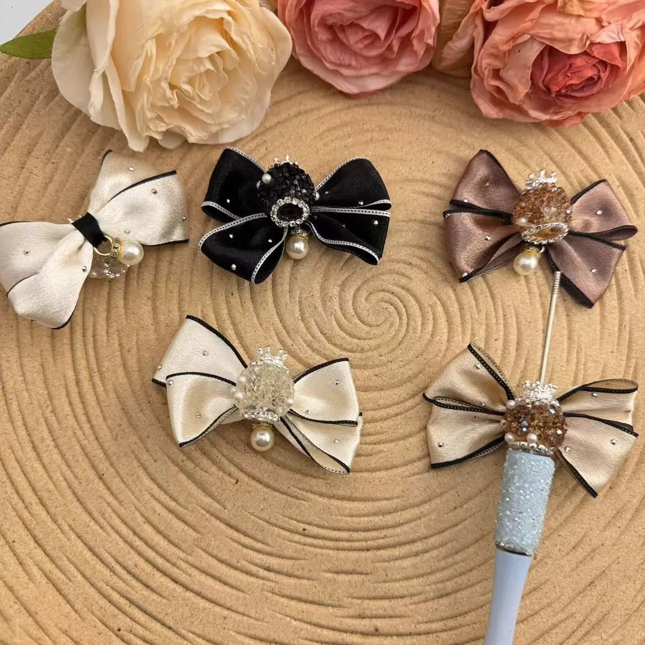 FS10038-16mm Pearl With Bow -Zoe DIY Wholesale