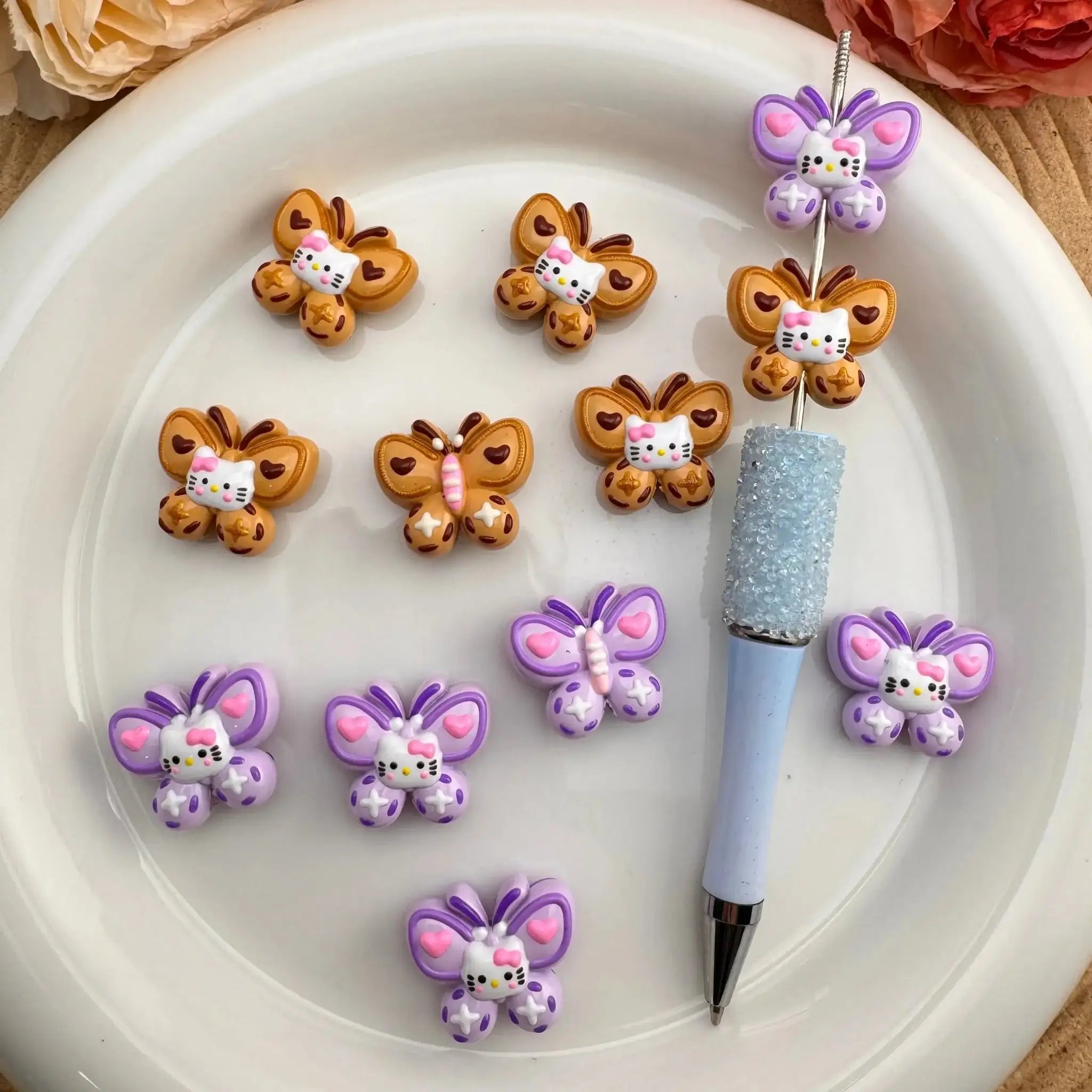 FS10041-HK Butterfly Hand-Painted Beads -Zoe DIY Wholesale