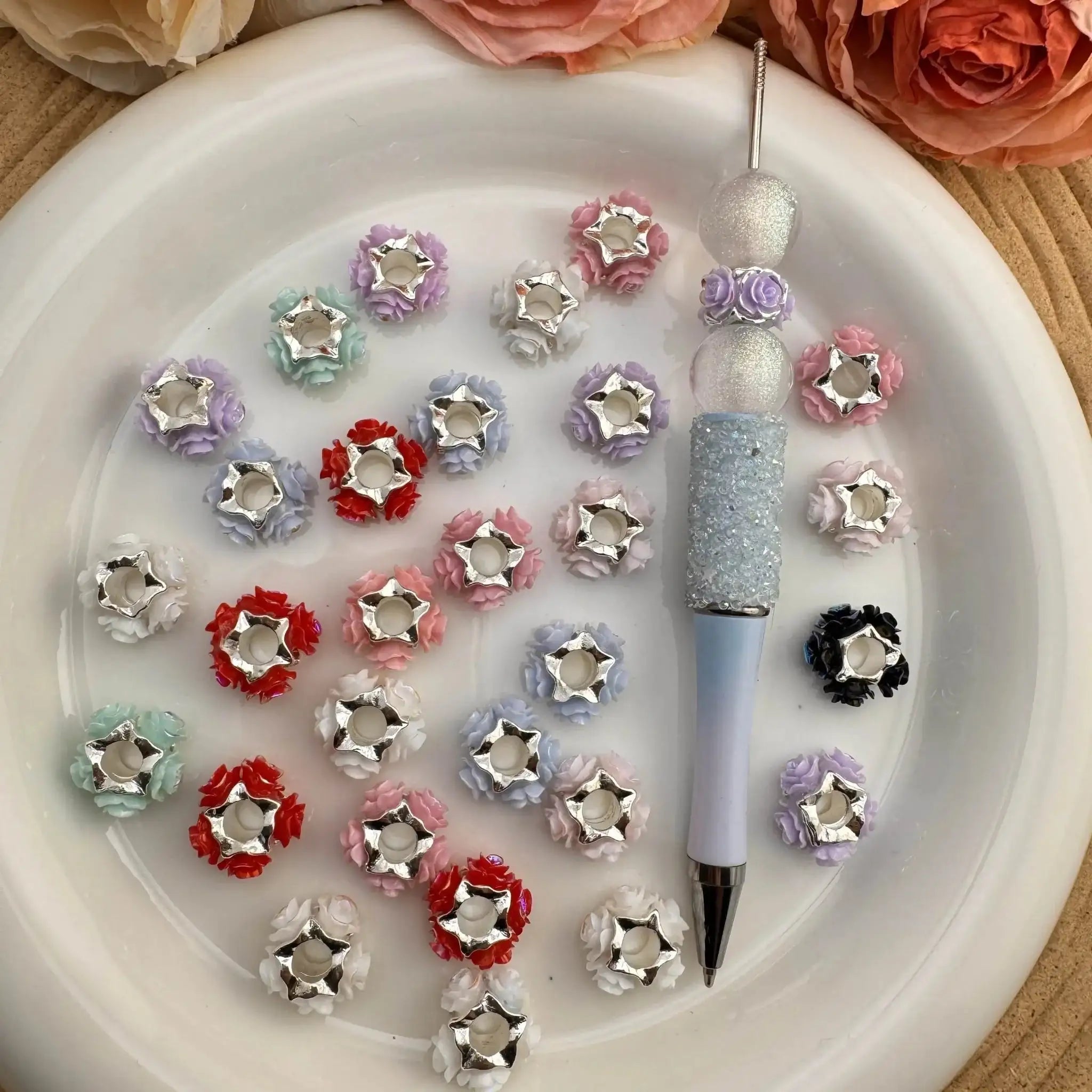 FS10046-15mm Hard Flower Metal Spacer Bead -Zoe DIY Wholesale