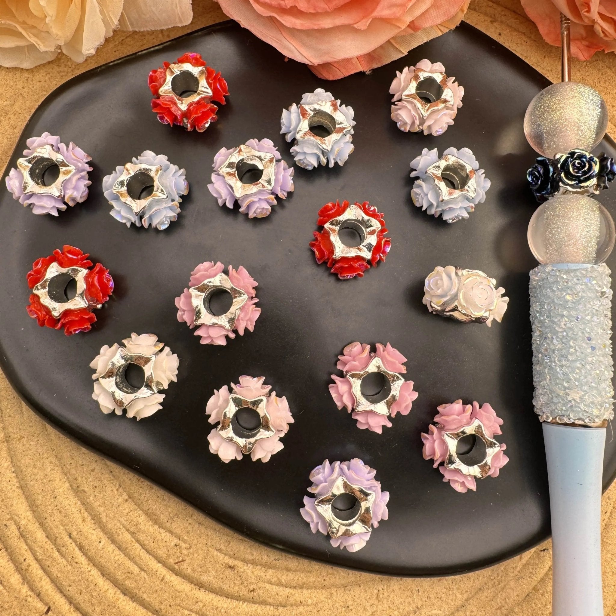 FS10046-15mm Hard Flower Metal Spacer Bead -Zoe DIY Wholesale