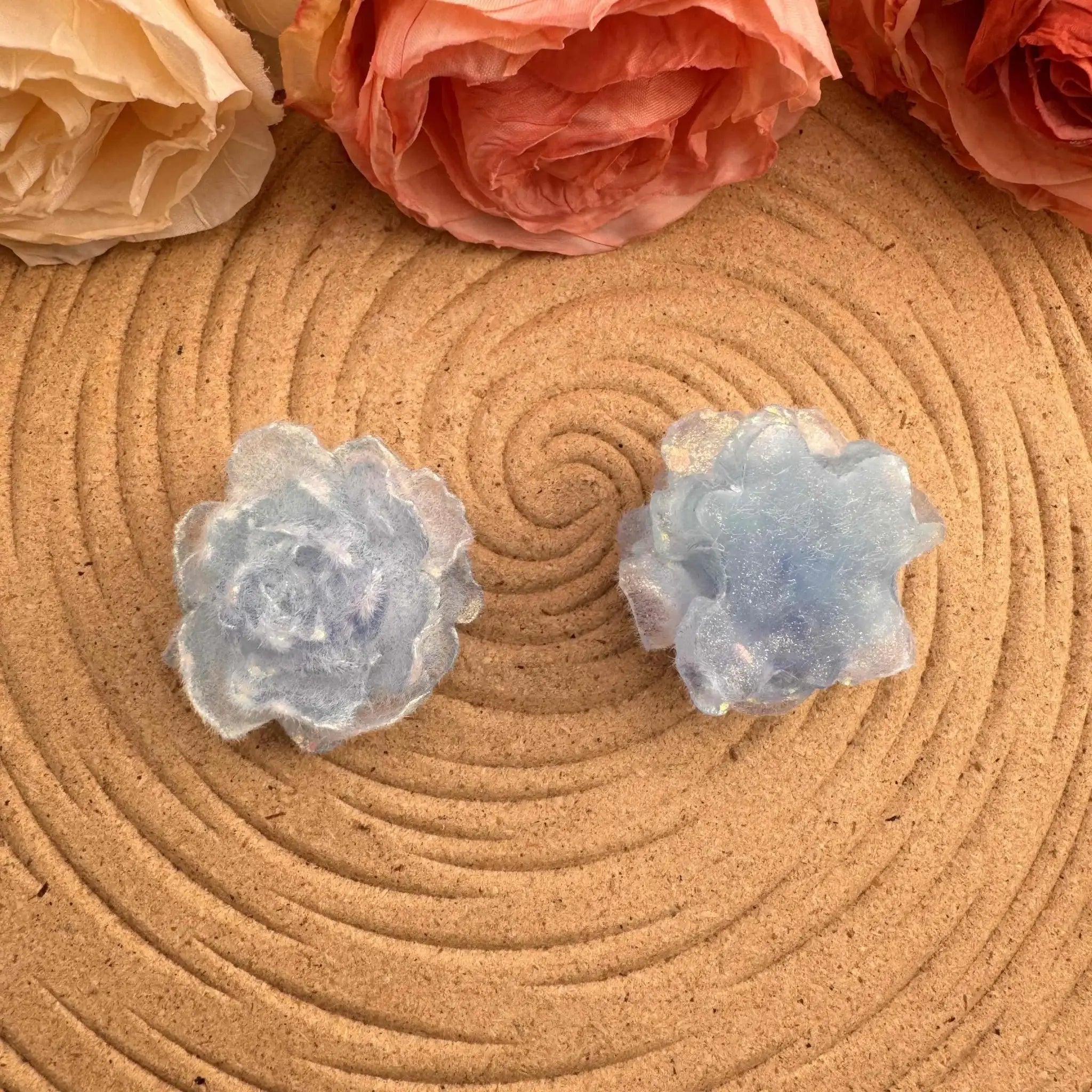 FS10057- 32mm Glowing Flocked Rose Flower For Making Fancy Beads -Zoe DIY Wholesale
