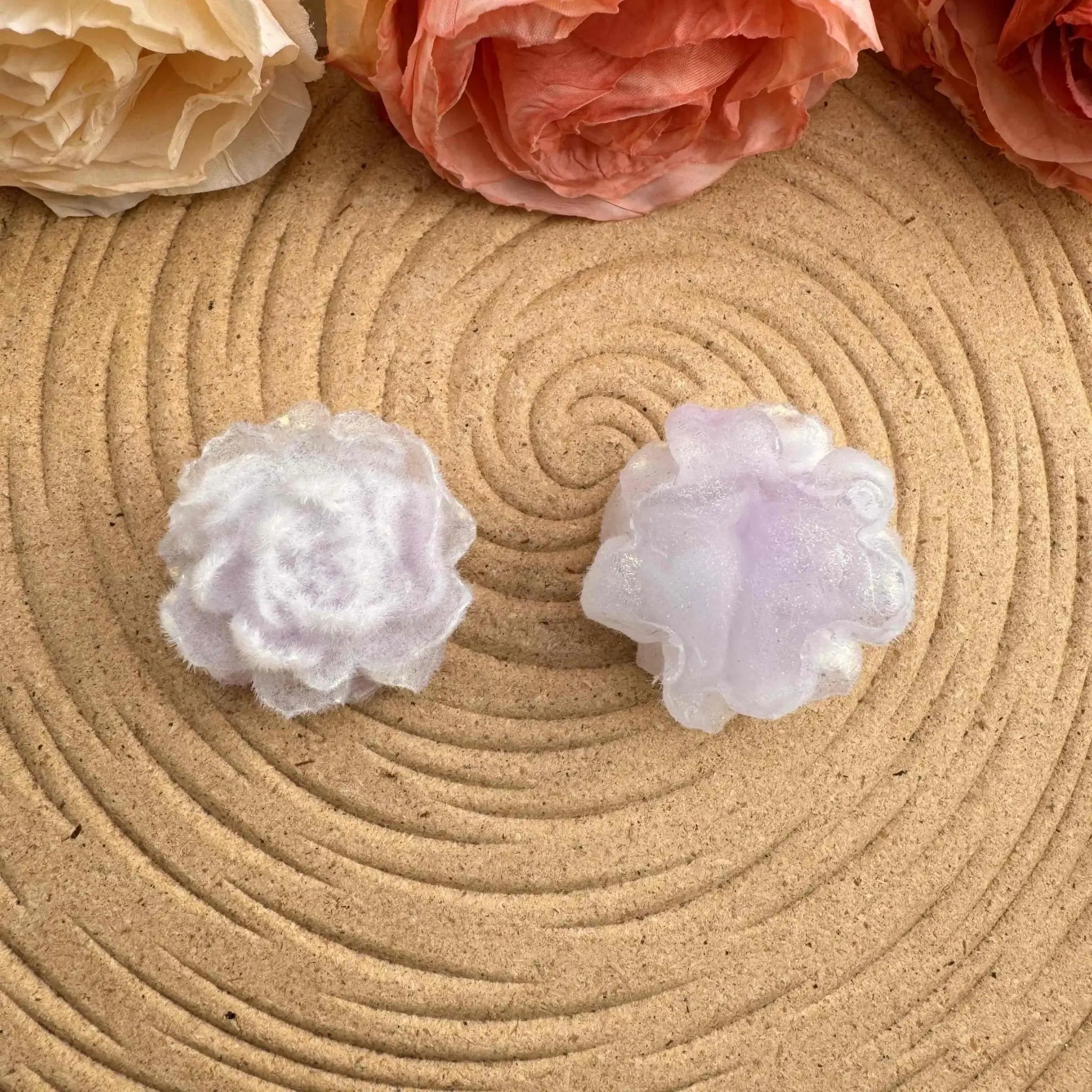 FS10057- 32mm Glowing Flocked Rose Flower For Making Fancy Beads -Zoe DIY Wholesale