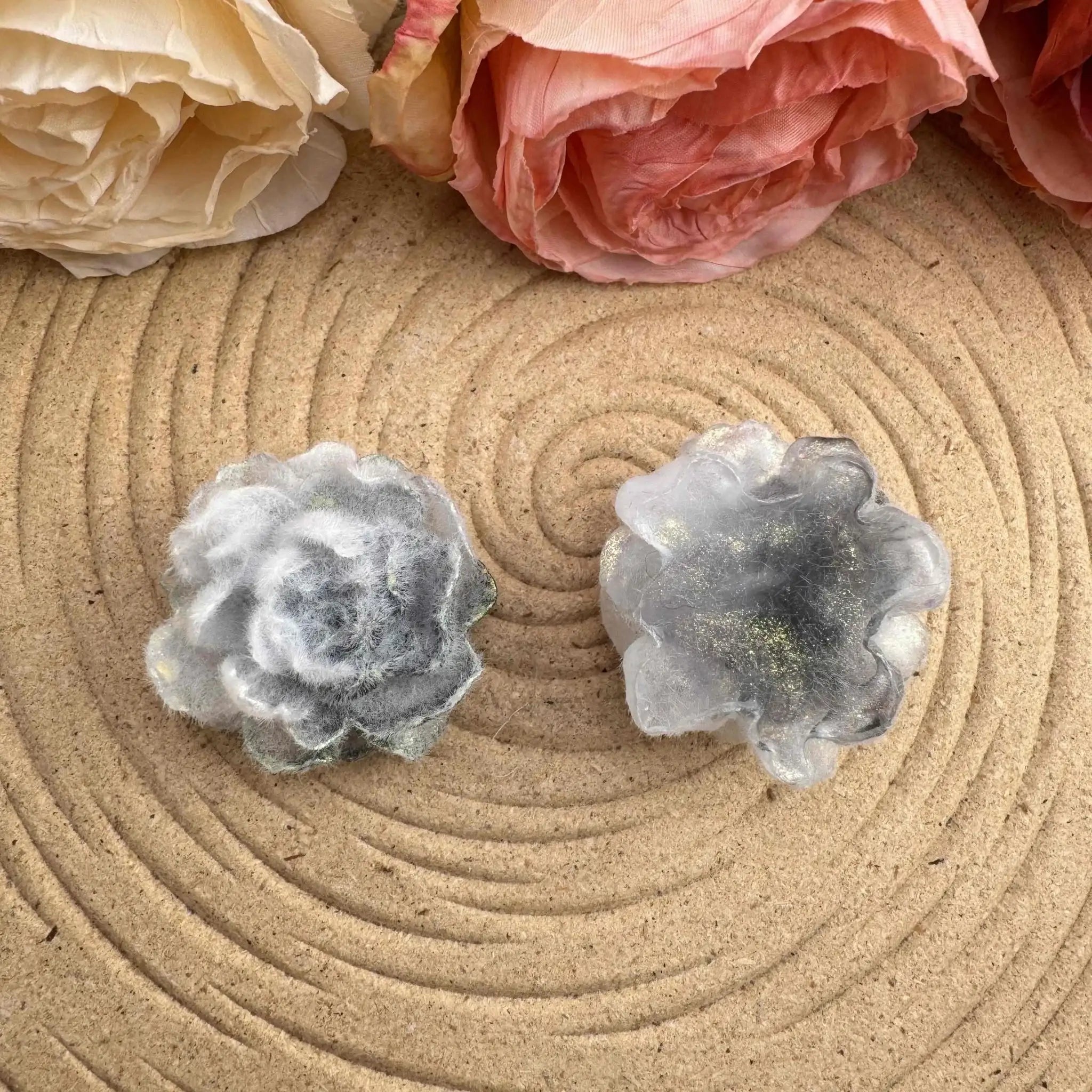 FS10057- 32mm Glowing Flocked Rose Flower For Making Fancy Beads -Zoe DIY Wholesale