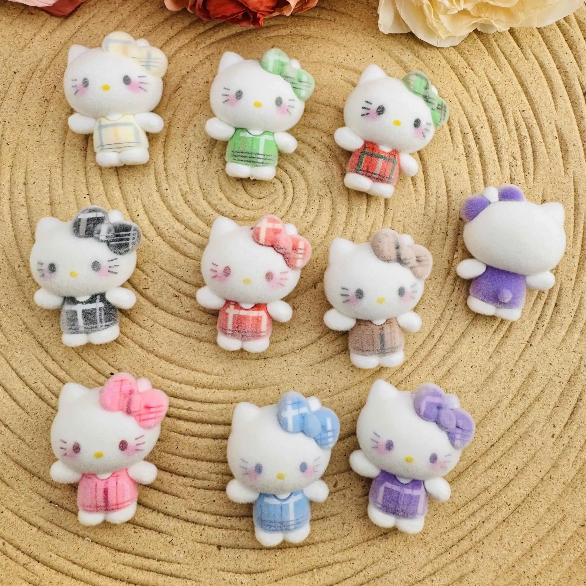 FS10070-30×40mm HK Flocked Acrylic Beads For Beadable Pens Keychain Making -Zoe DIY Wholesale